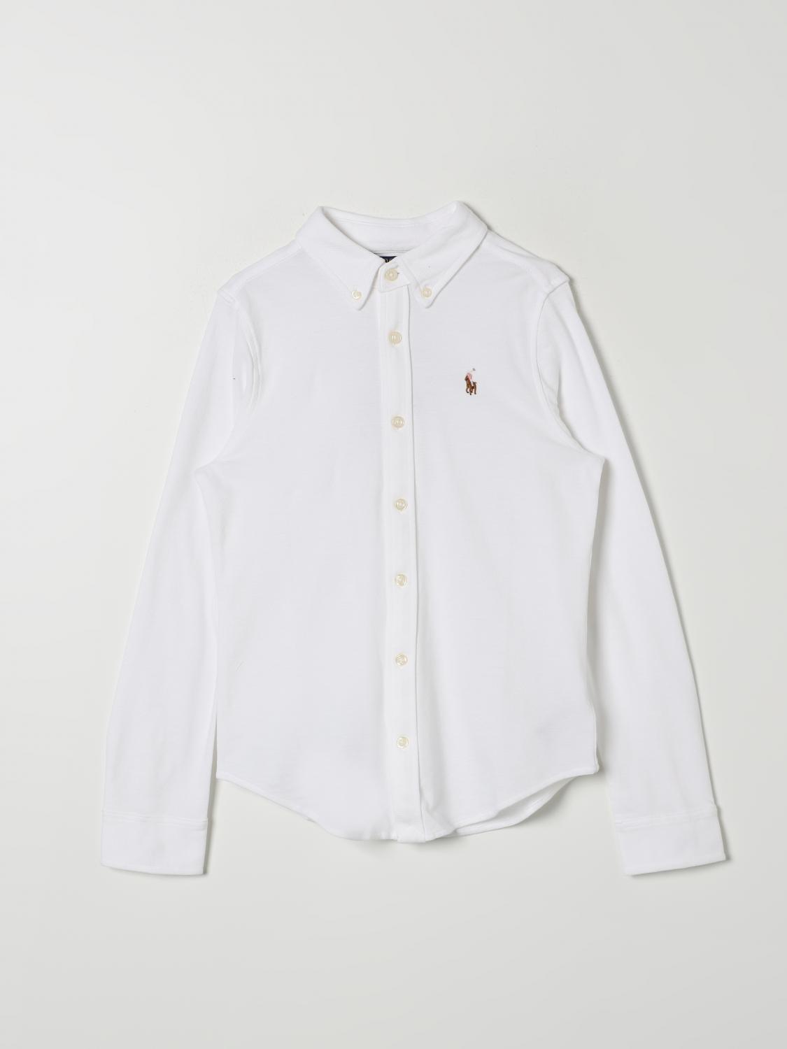 Shop Polo Ralph Lauren Shirt  Kids Color White In Weiss