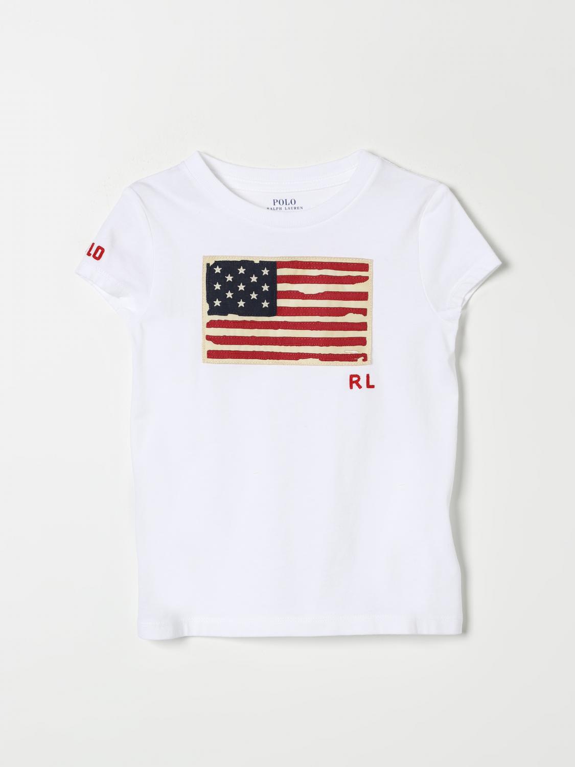 Polo Ralph Lauren Flag-logo Cotton T-shirt In Weiss