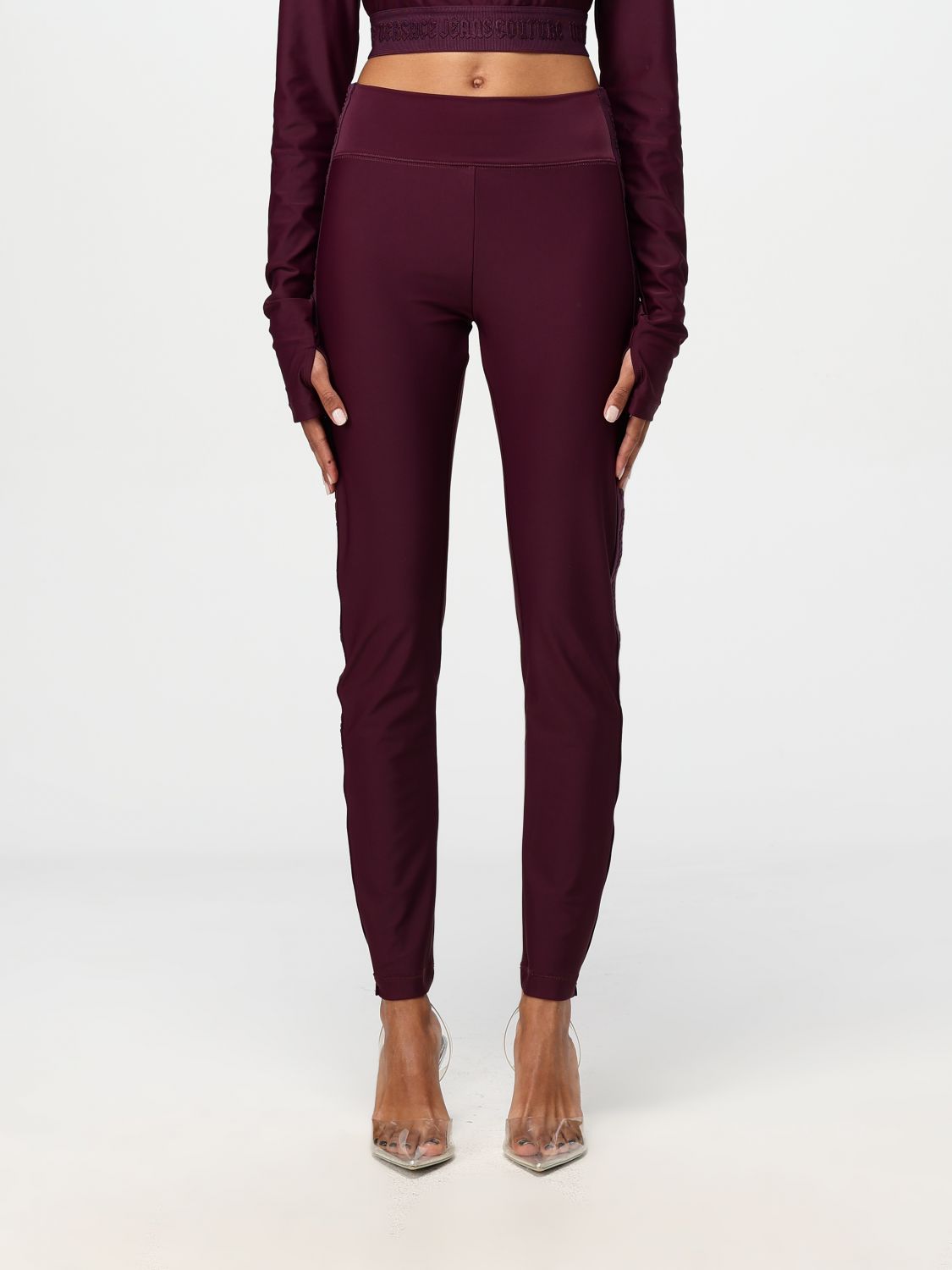 Versace Jeans Couture Pants  Woman Color Violet In Violett