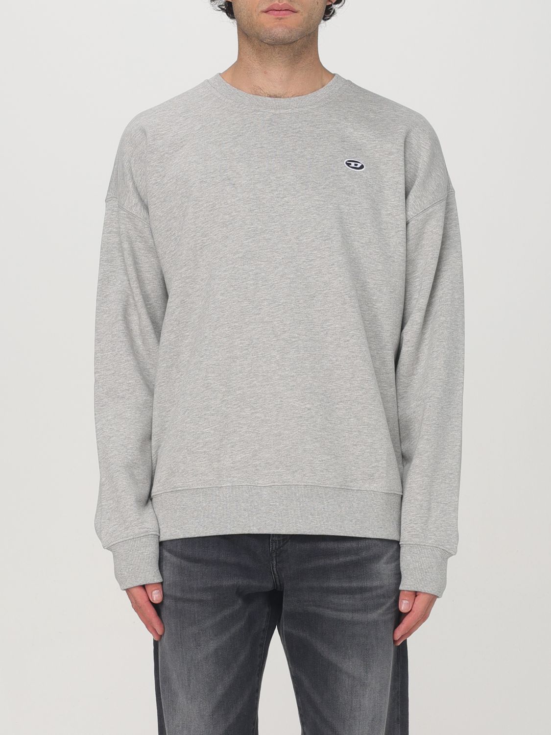 Shop Diesel Sweatshirt  Men Color Grey In Grau