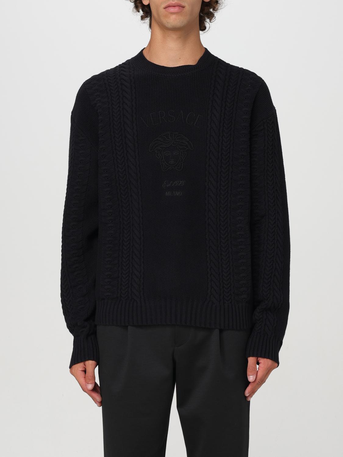 Shop Versace Sweater  Men Color Black In Schwarz