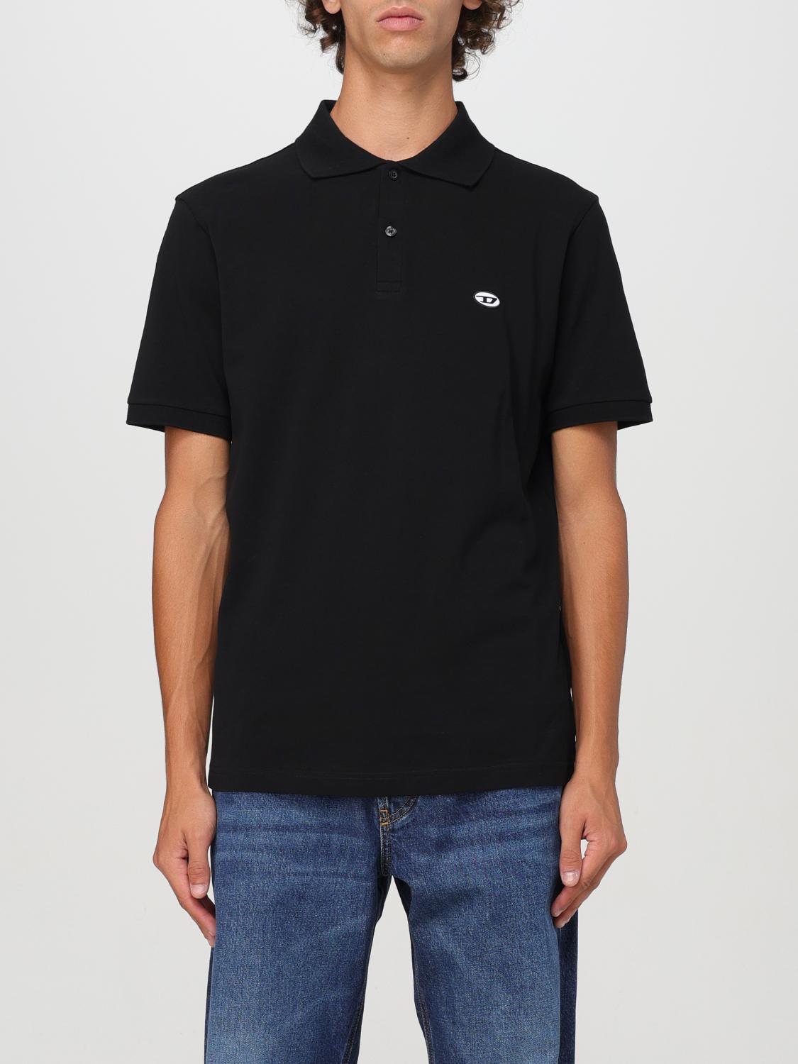 Shop Diesel Polo Shirt  Men Color Black In Schwarz