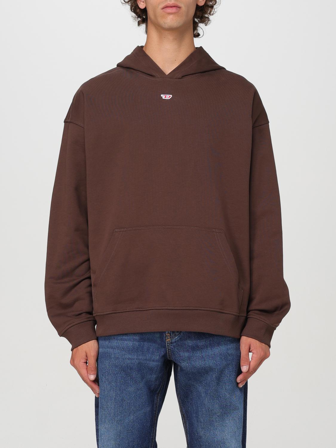 Shop Diesel Sweatshirt  Men Color Brown In Braun