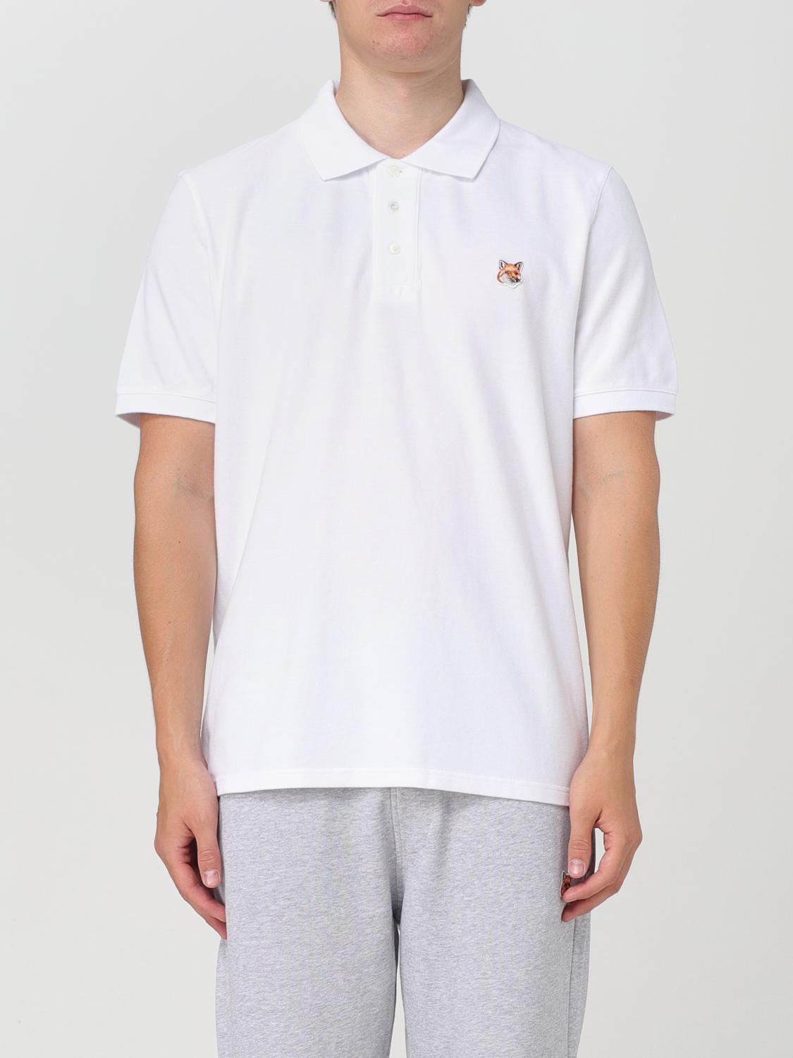 Shop Maison Kitsuné Polo Shirt  Men Color White In Weiss