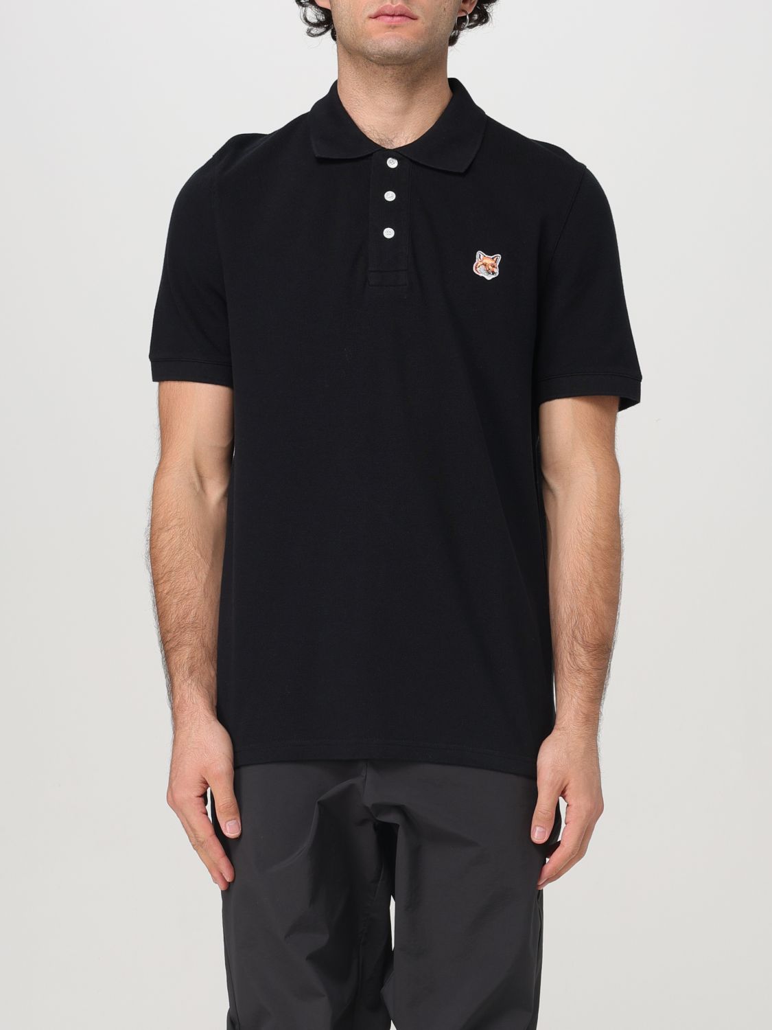 Shop Maison Kitsuné Polo Shirt  Men Color Black In Schwarz