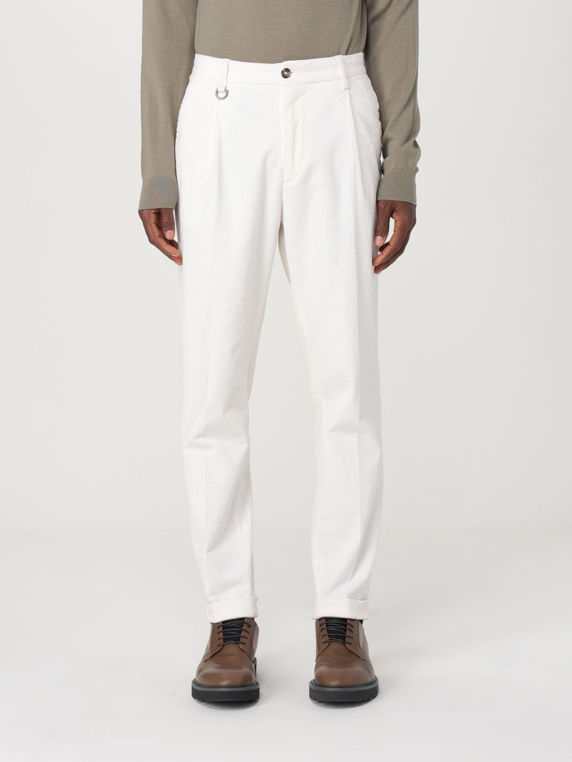 Shop Paolo Pecora Pants  Men Color Yellow Cream