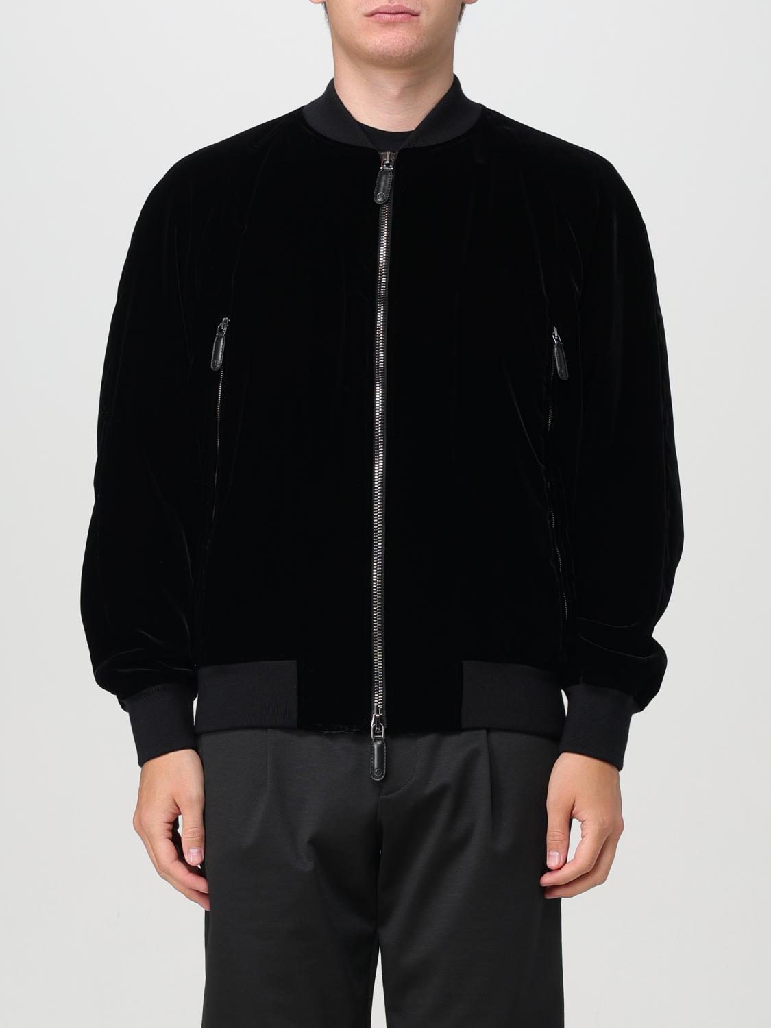 Shop Giorgio Armani Jacket  Men Color Black In Schwarz