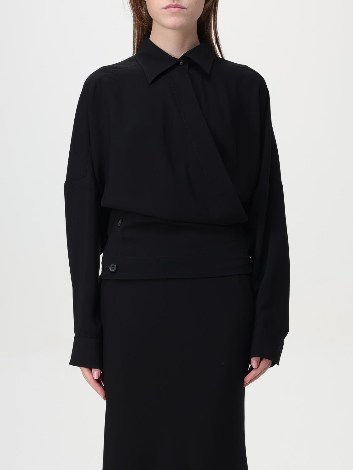 Philosophy Di Lorenzo Serafini Philosophy Di Lorenzo Serafin Draped Poplin Shirt In Schwarz