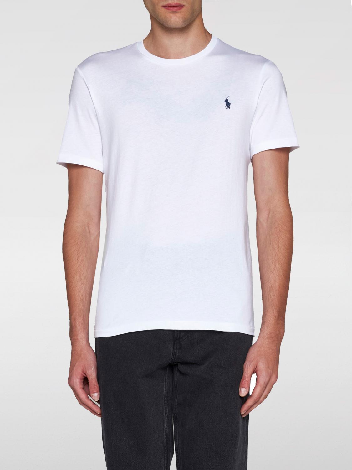 Shop Polo Ralph Lauren T-shirt  Men Color White In Weiss