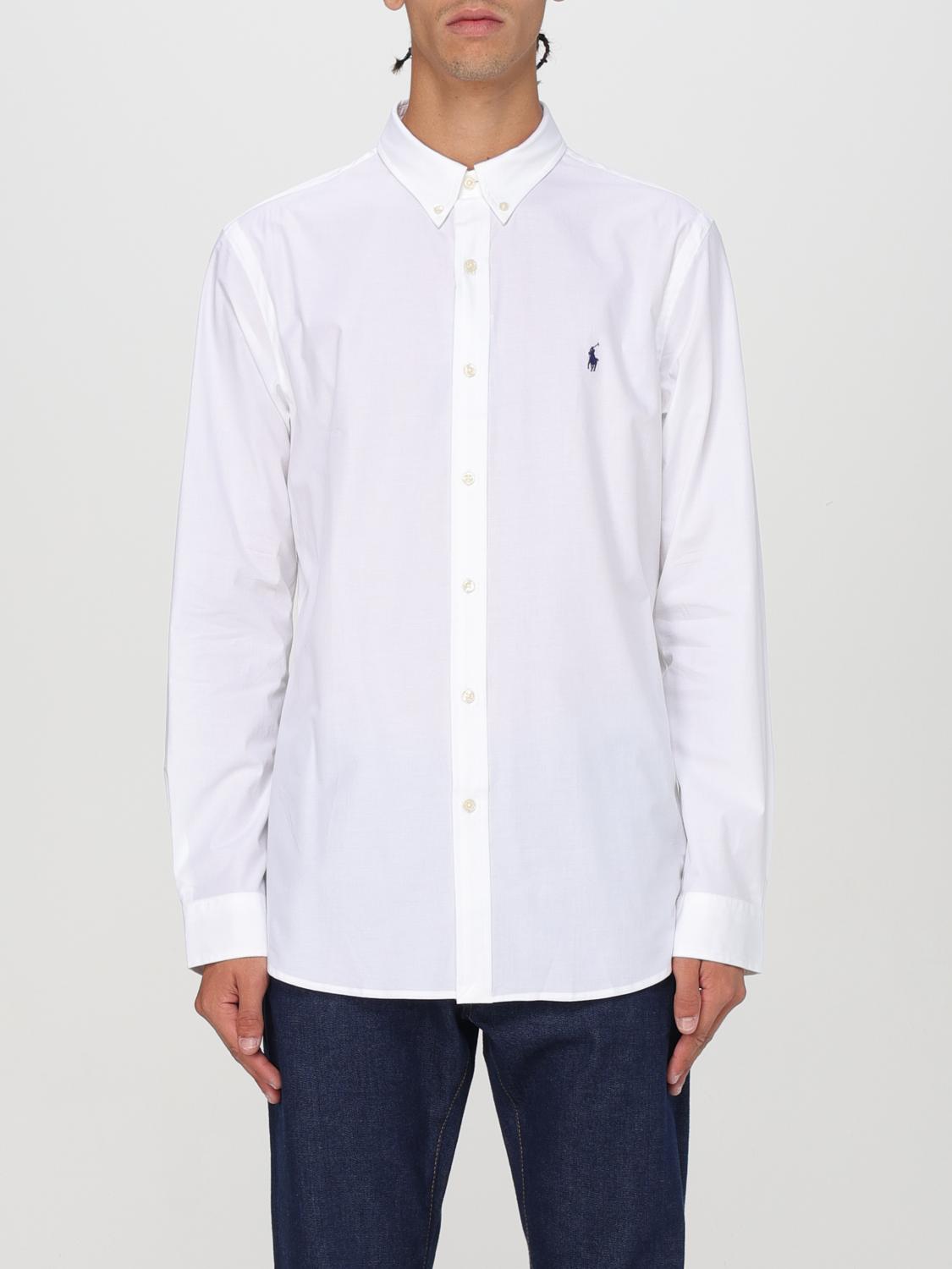 Shop Polo Ralph Lauren Shirt  Men Color White In Weiss