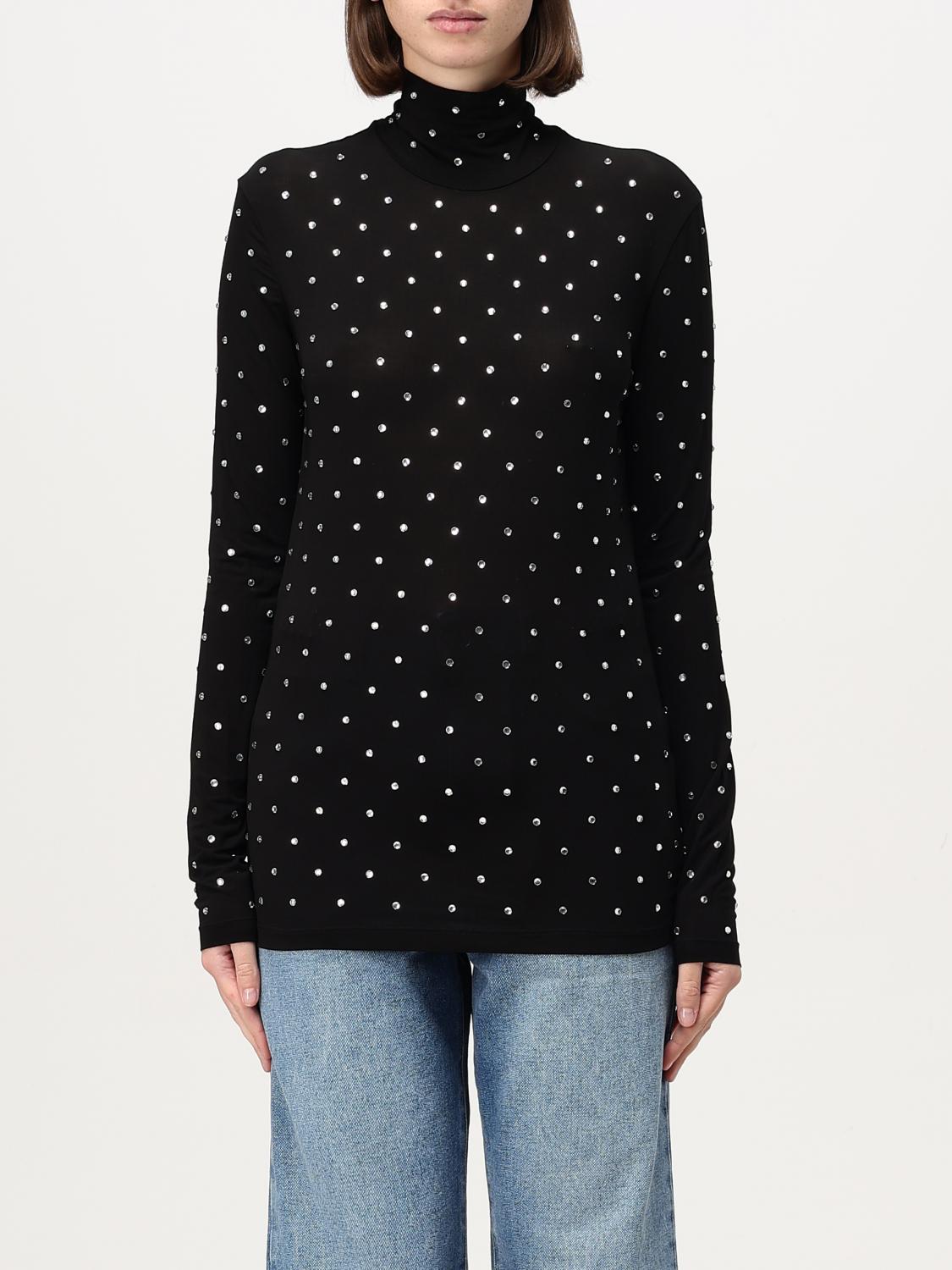 Rabanne Crystal-embellished Stretch-jersey Turtleneck Top In Schwarz