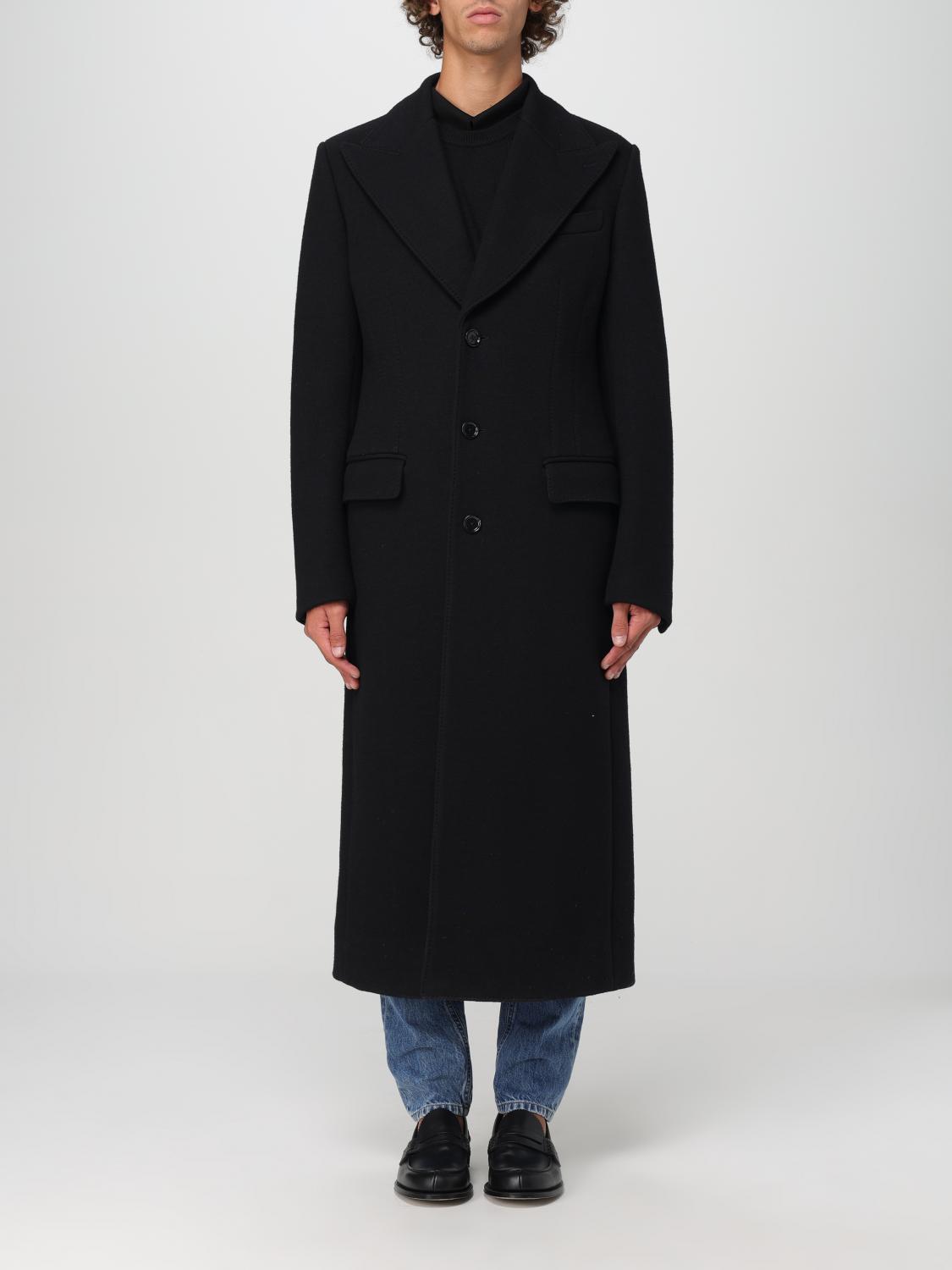 Shop Dolce & Gabbana Coat  Men Color Black In Schwarz