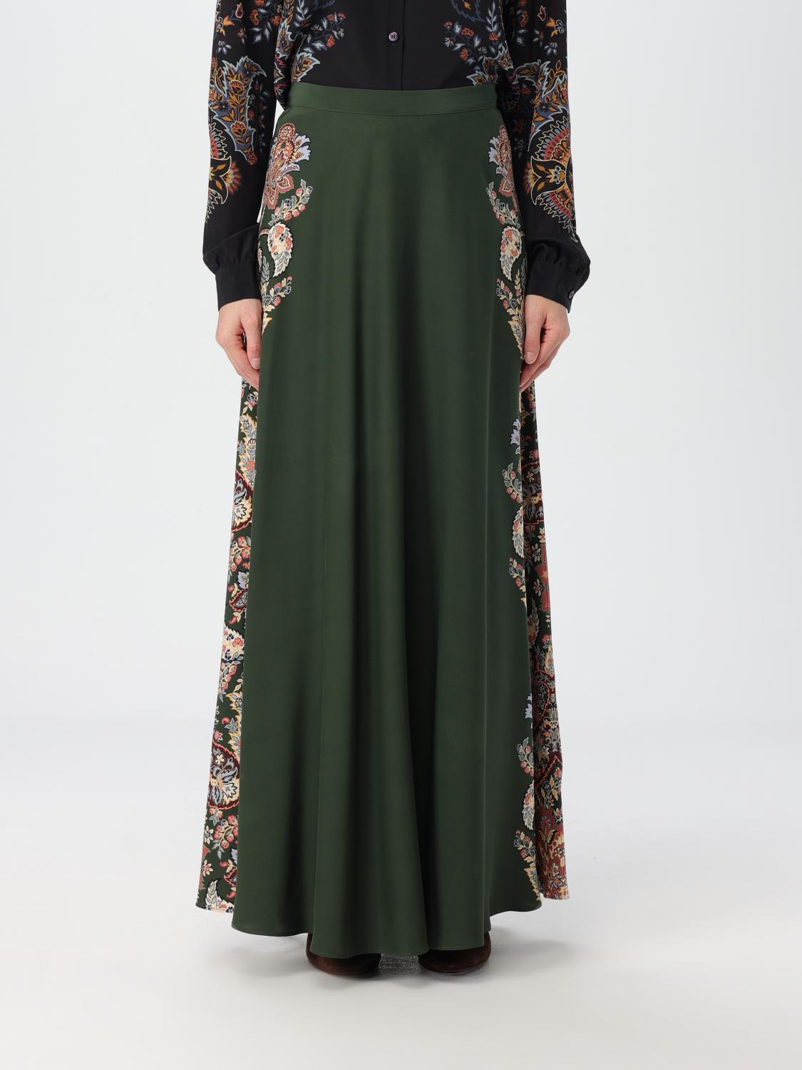 Shop Etro Skirt  Woman Color Green In Grün