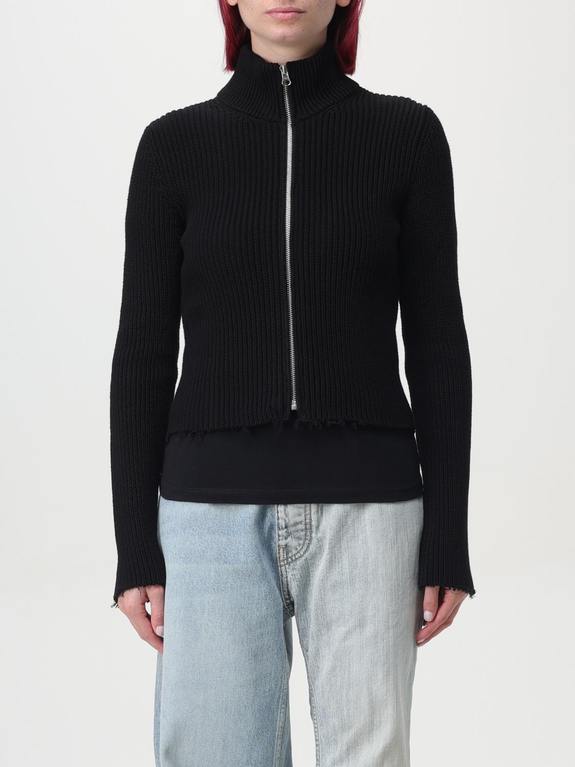 Shop Mm6 Maison Margiela Cardigan  Woman Color Black In Schwarz