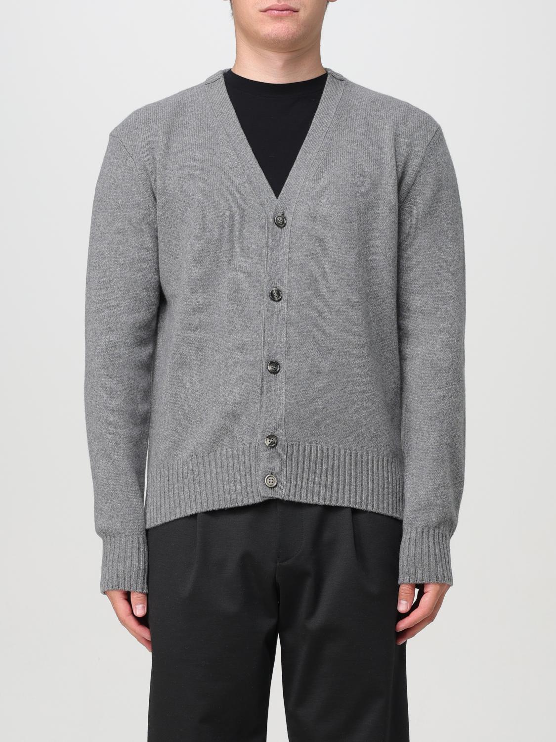 Shop Ami Alexandre Mattiussi Cardigan Ami Paris Men Color Grey In Grau