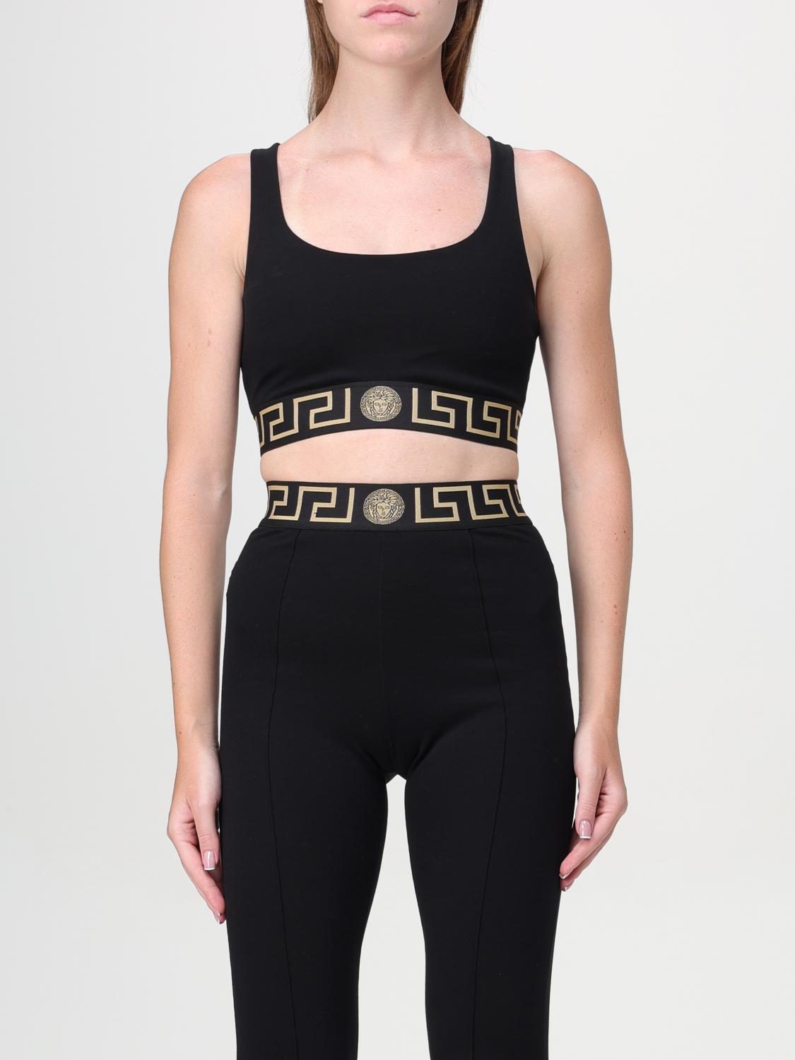 Shop Versace Top  Woman Color Black In Schwarz