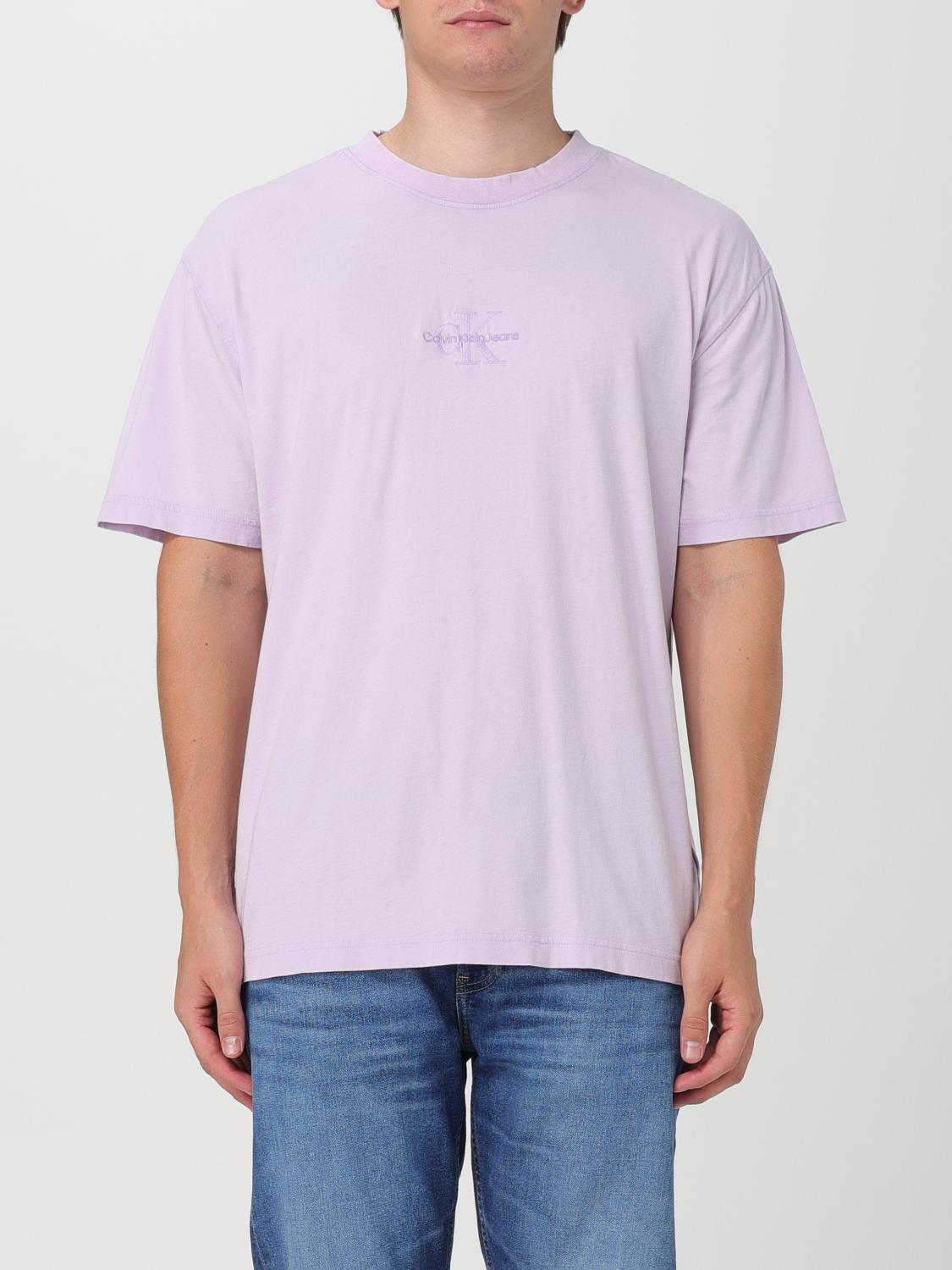 Shop Calvin Klein T-shirt  Men Color Lilac