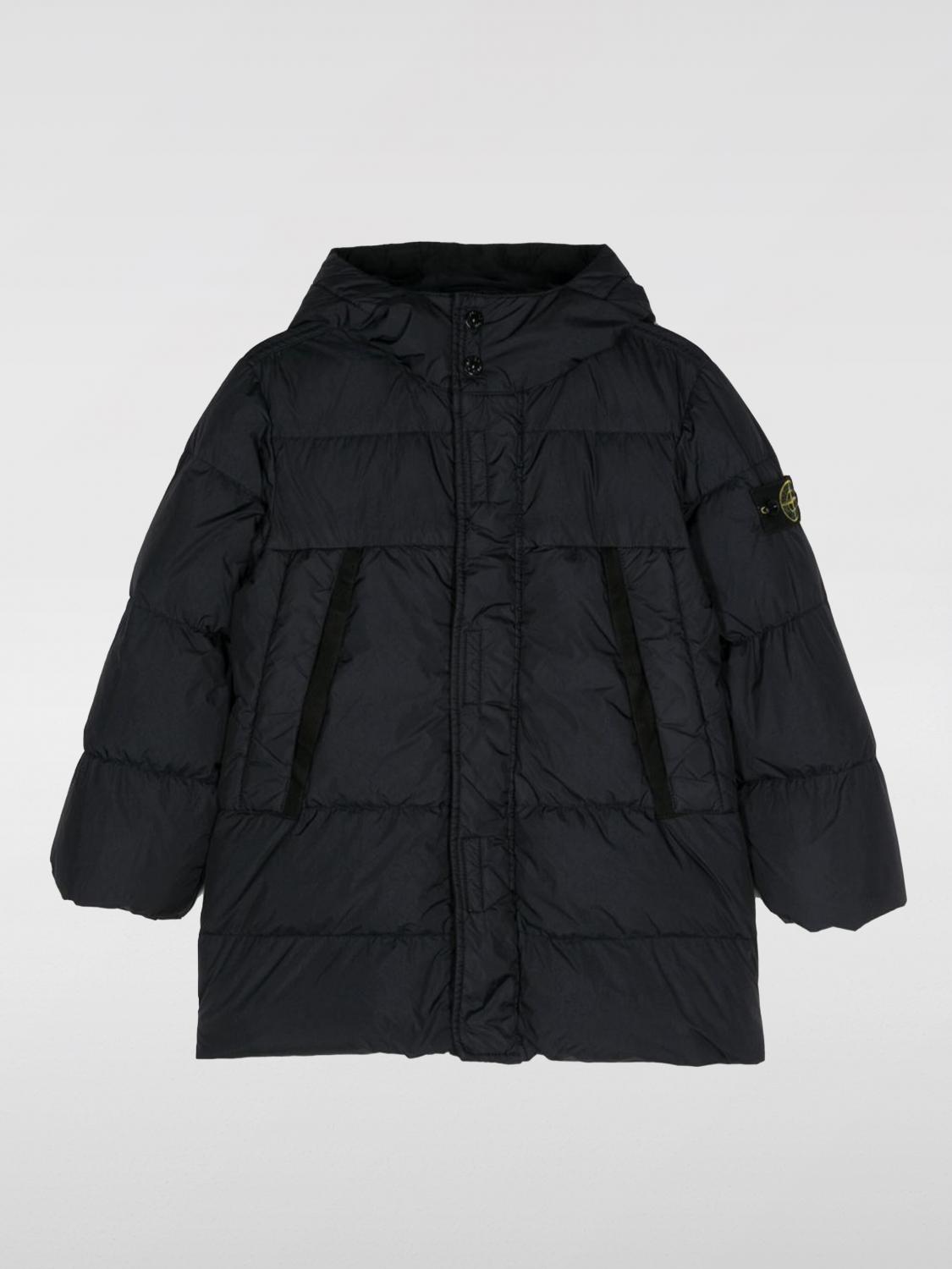 Stone Island Compass-badge Padded Coat In Navy