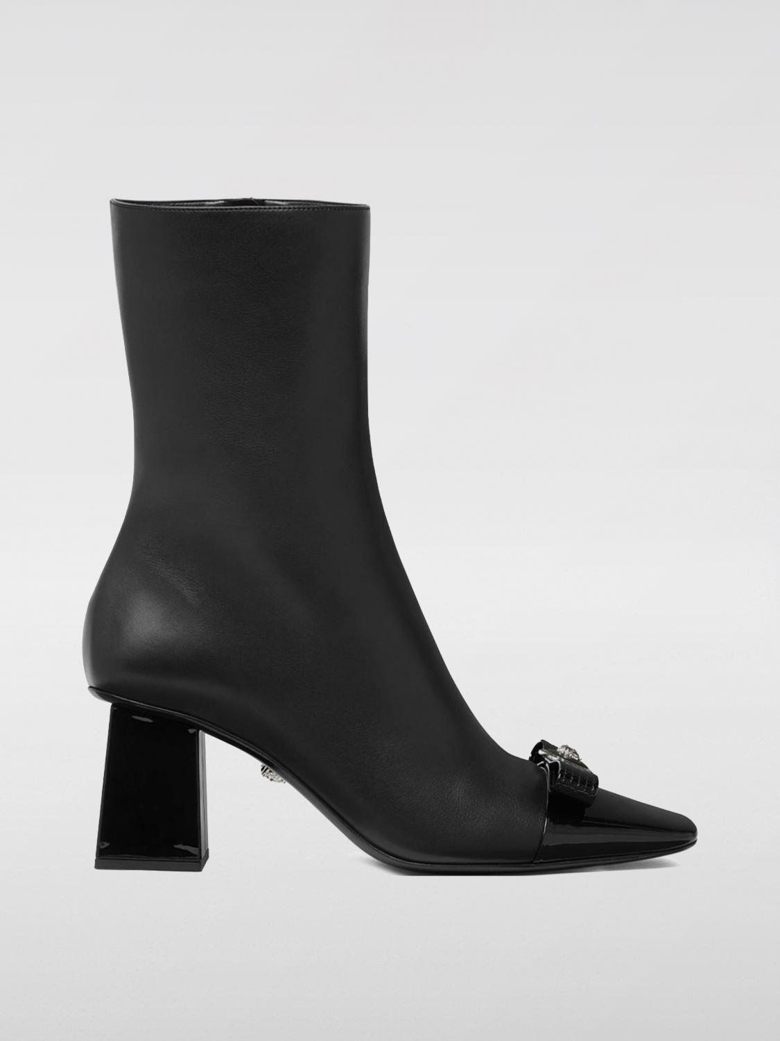 Flat Ankle Boots VERSACE Woman color Black