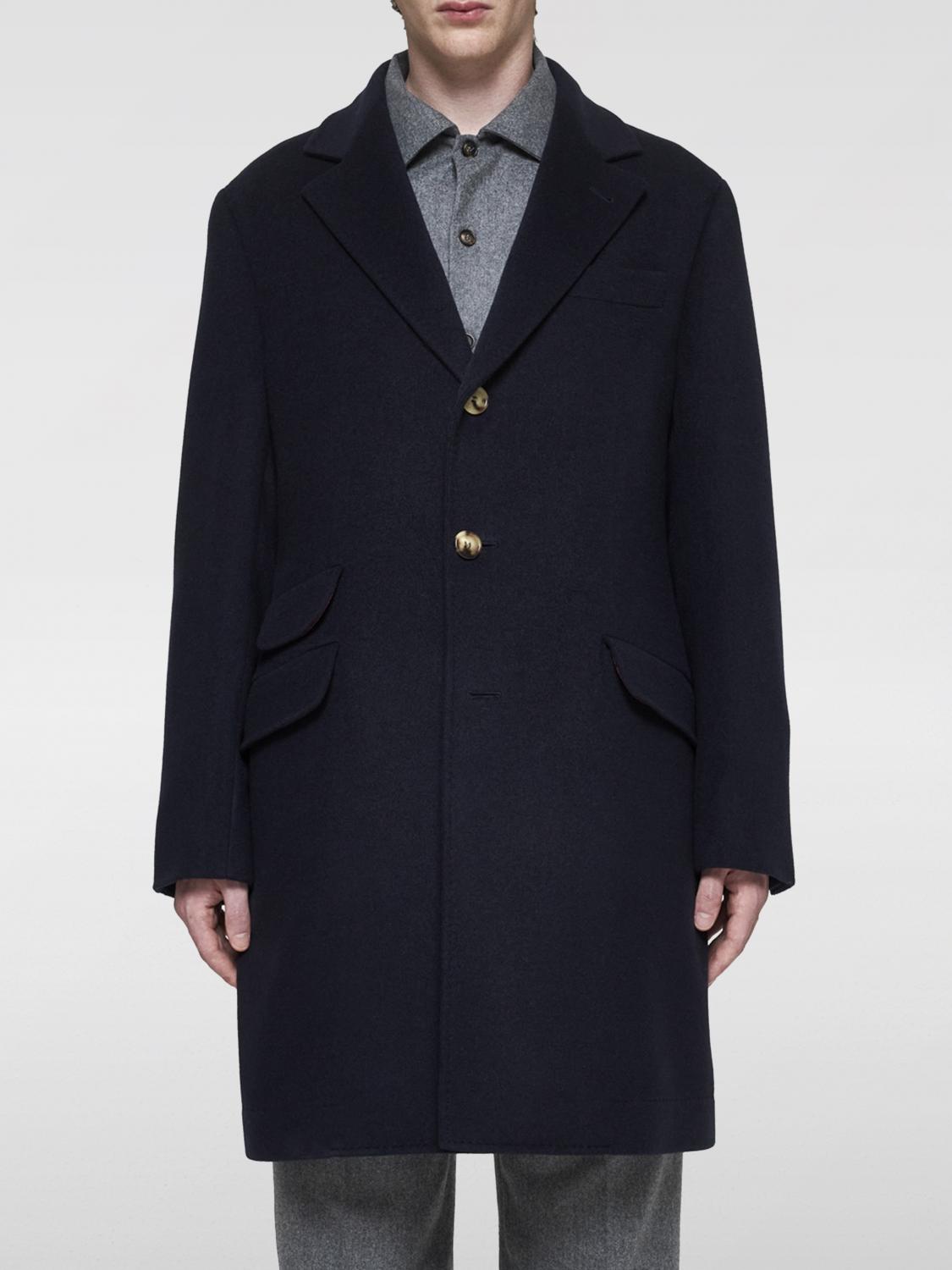 Shop Brunello Cucinelli Coat  Men Color Blue In Blau