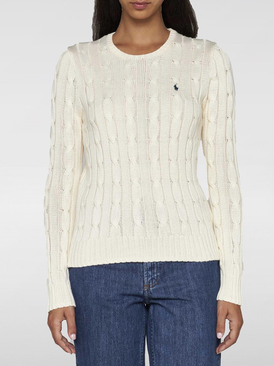 Shop Polo Ralph Lauren Sweater  Woman Color White In 白色