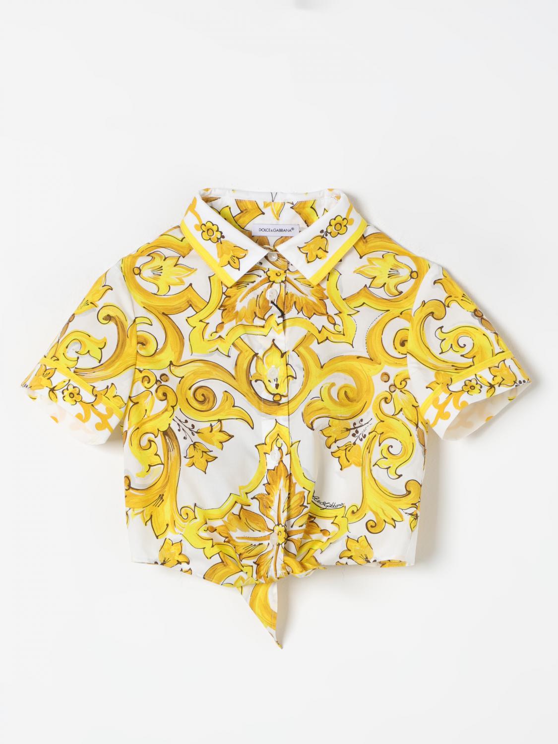 Shop Dolce & Gabbana Shirt  Kids Color Yellow In Gelb