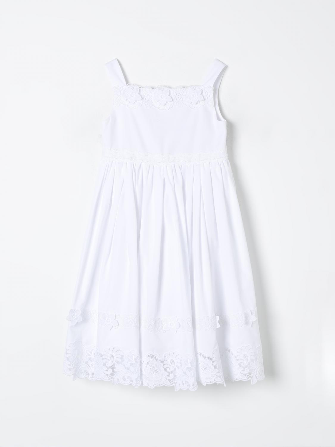 Shop Dolce & Gabbana Dress  Kids Color White In Weiss