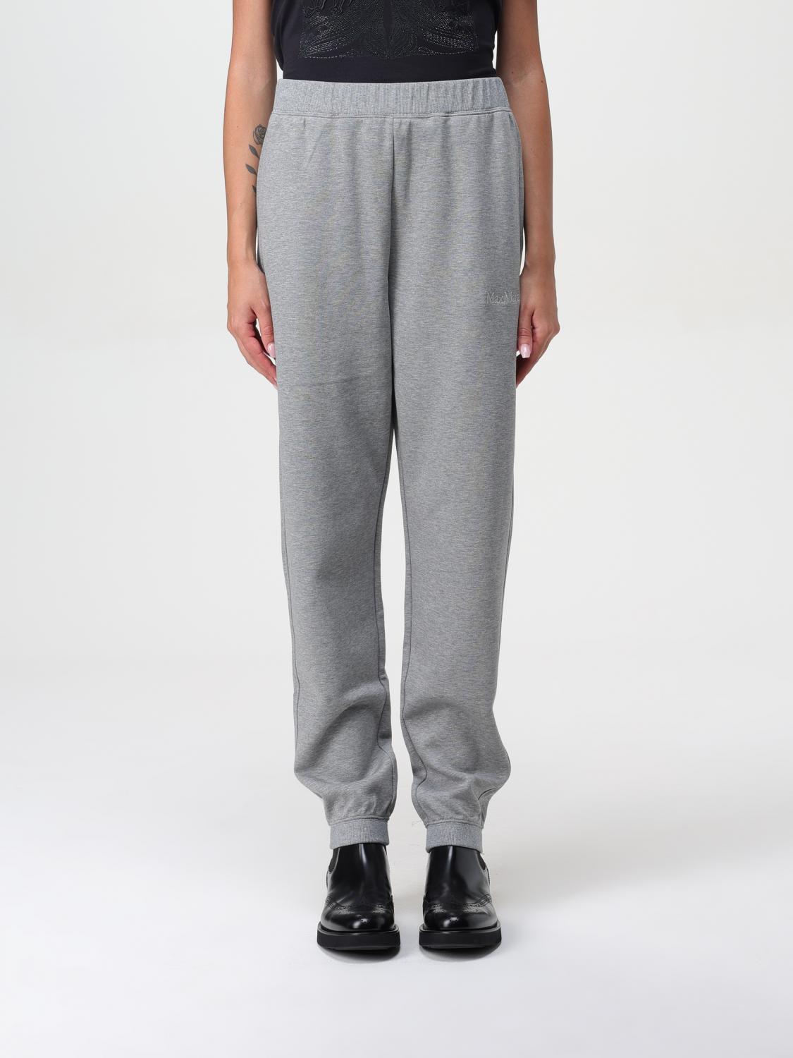 Shop Max Mara Pants  Woman Color Grey In Grau