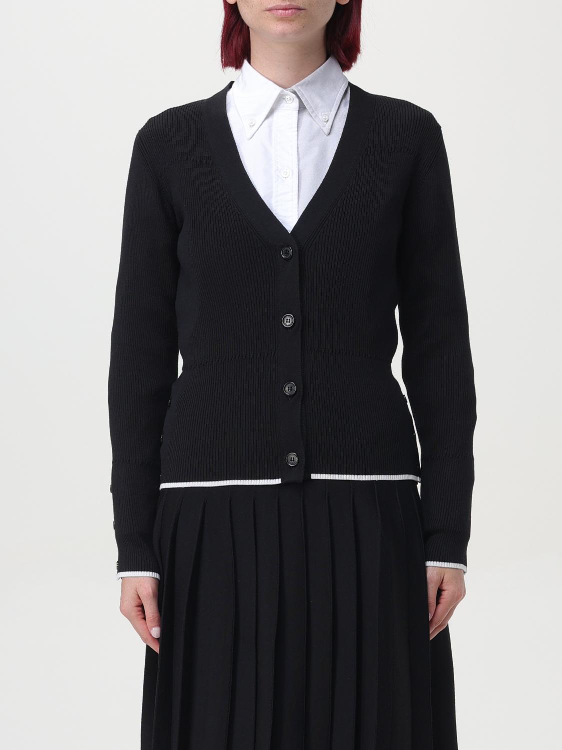 Shop Thom Browne Cardigan  Woman Color Black In Schwarz