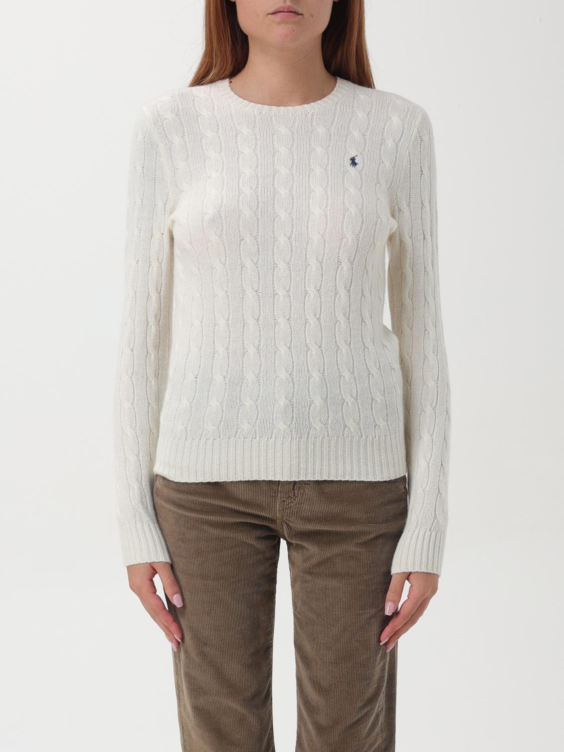 Polo Ralph Lauren Womens Cream Julianna Brand-embroidered Regular-fit Cotton-knit Jumper In Weiss