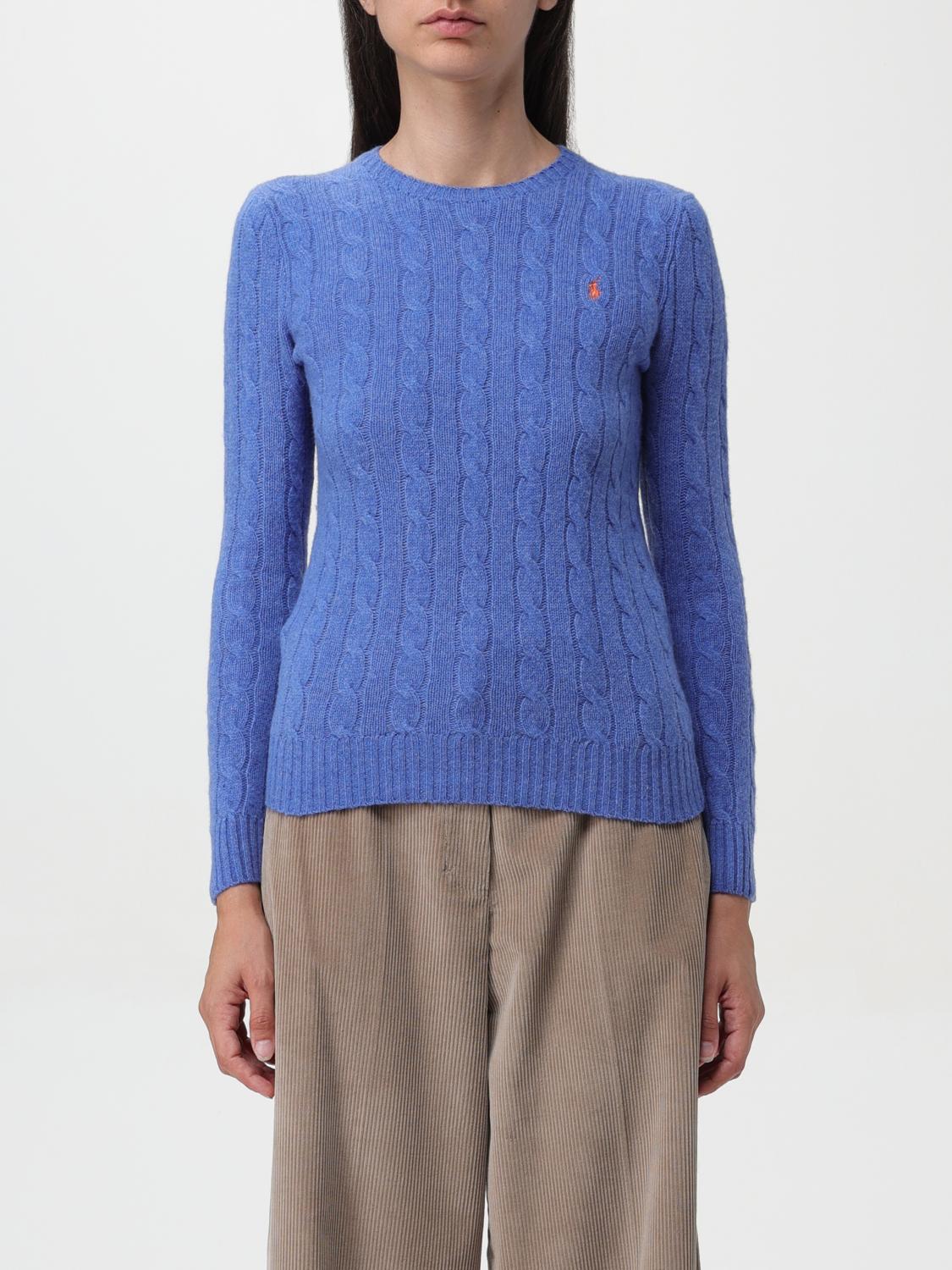 Shop Polo Ralph Lauren Sweater  Woman Color Gnawed Blue In Hellblau