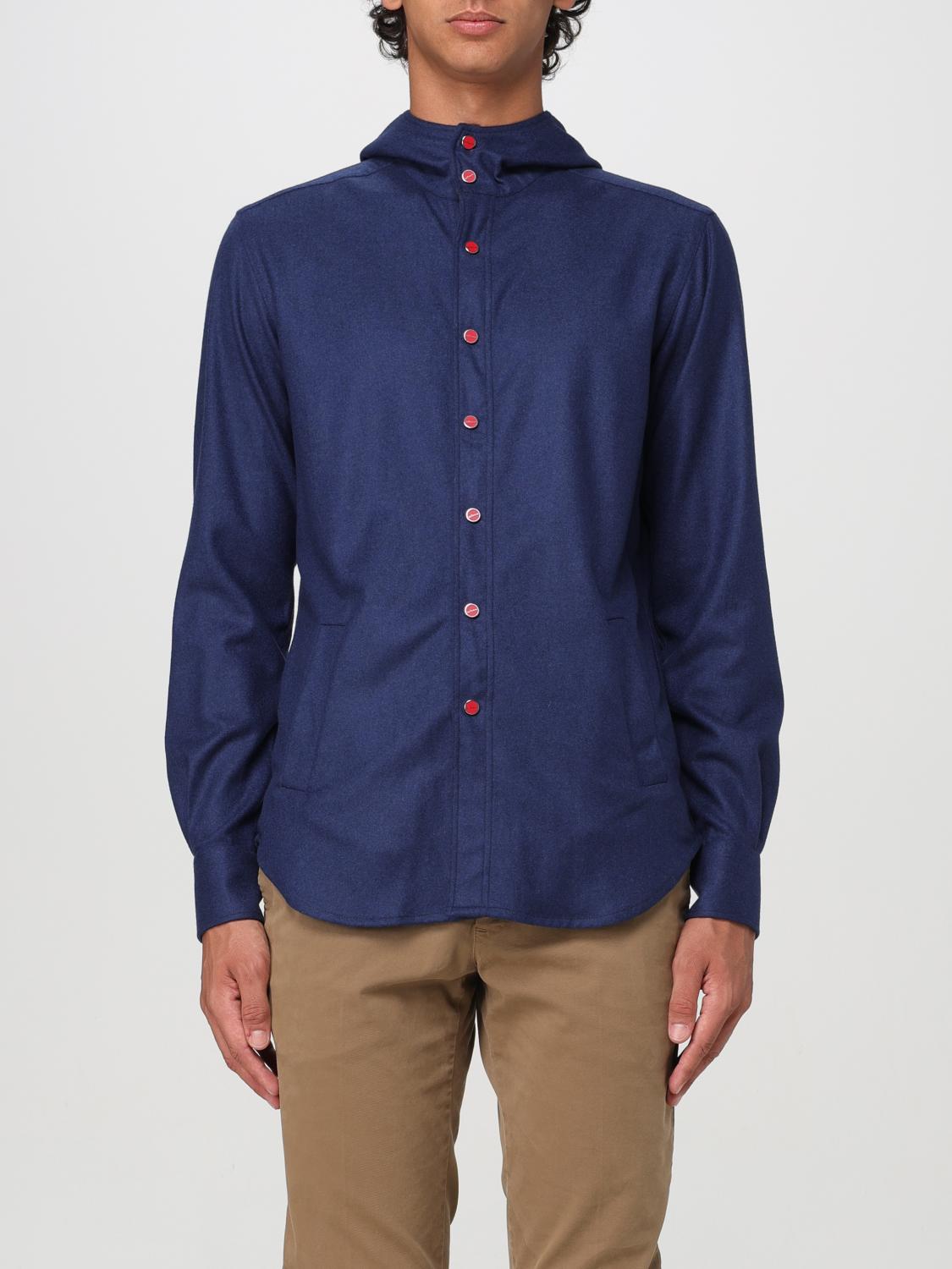 Shop Kiton Shirt  Men Color Blue In Blau