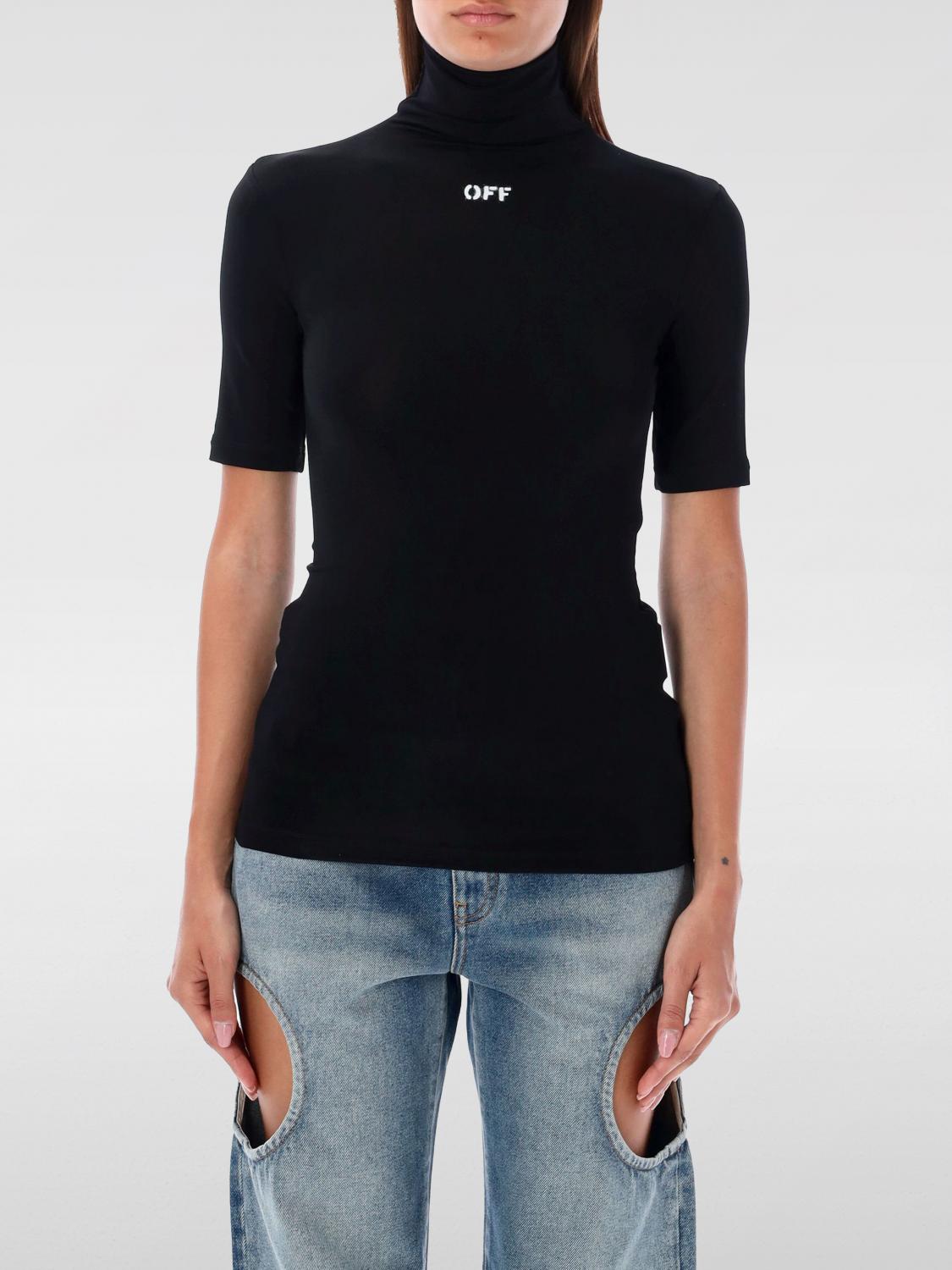 Off-white High Neck Top In Weiss