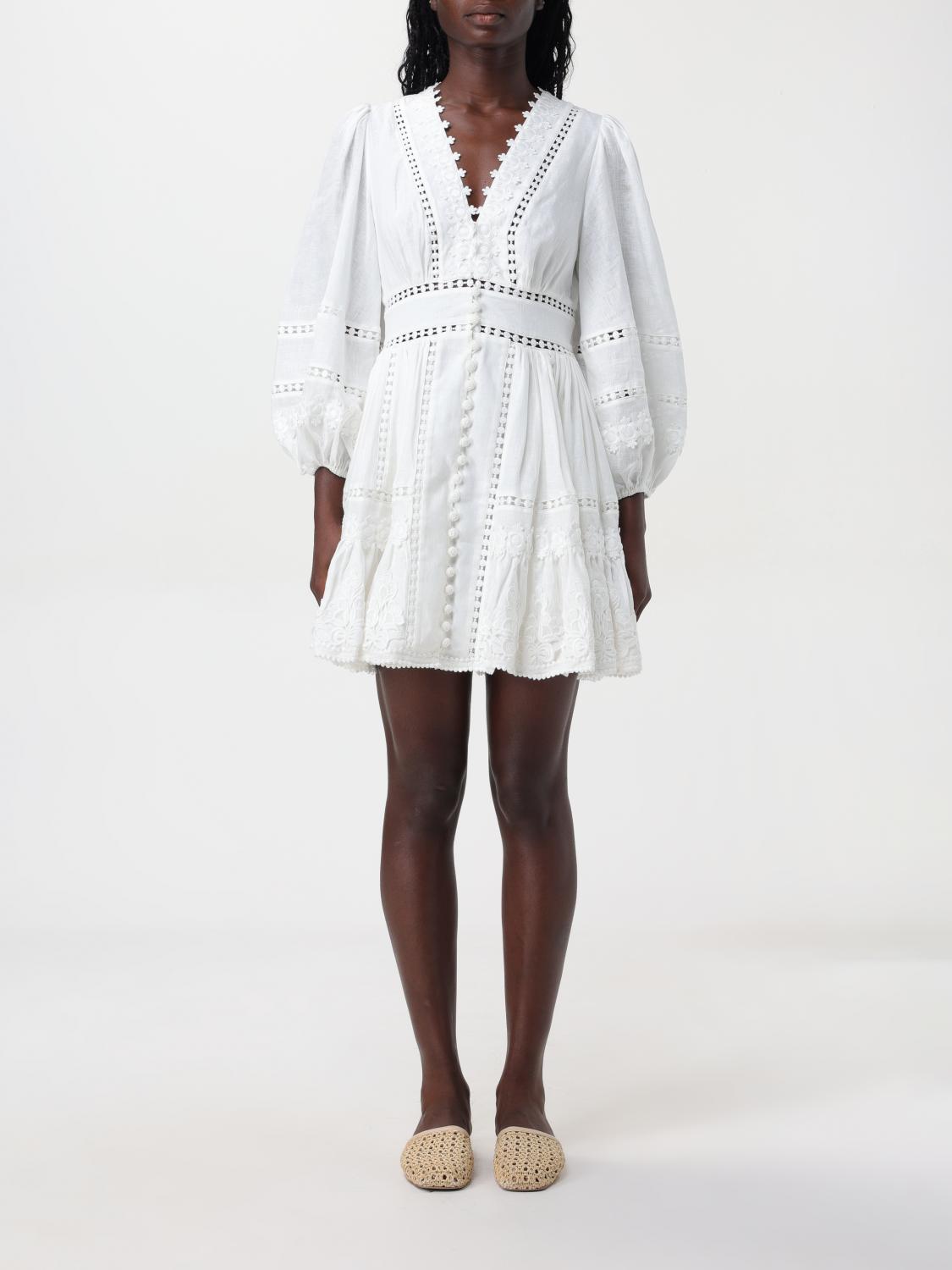 Shop Zimmermann Dress  Woman Color White In Weiss