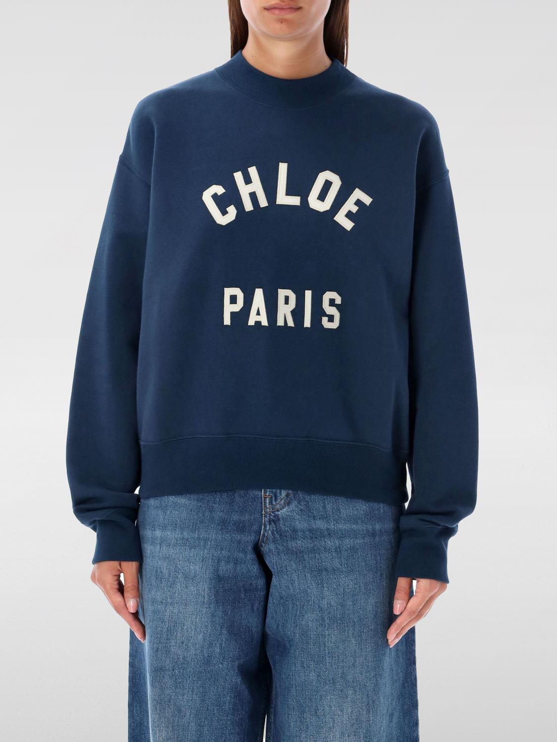 Shop Chloé Sweatshirt  Woman Color Navy