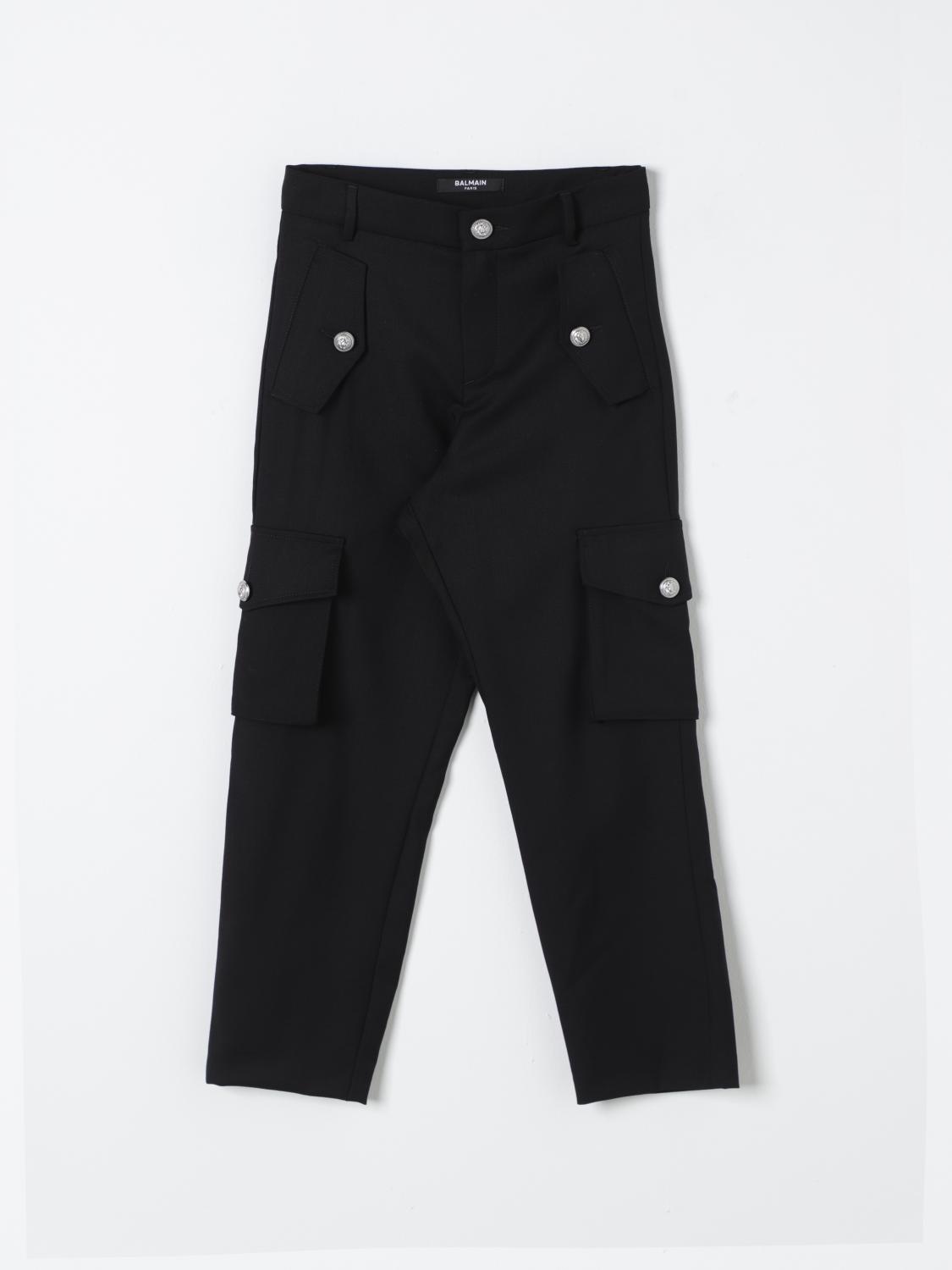 Shop Balmain Pants  Kids Color Black In Schwarz