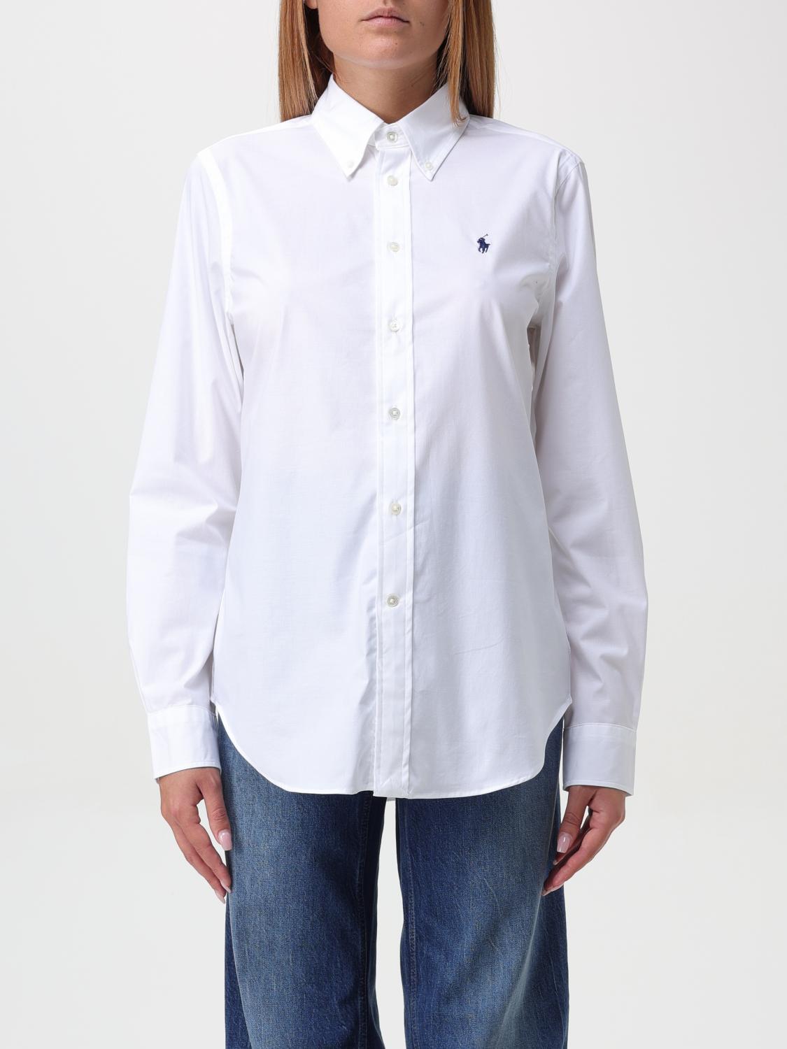 Polo Ralph Lauren Casual Button-up Shirt With Long Sleeves In Weiss