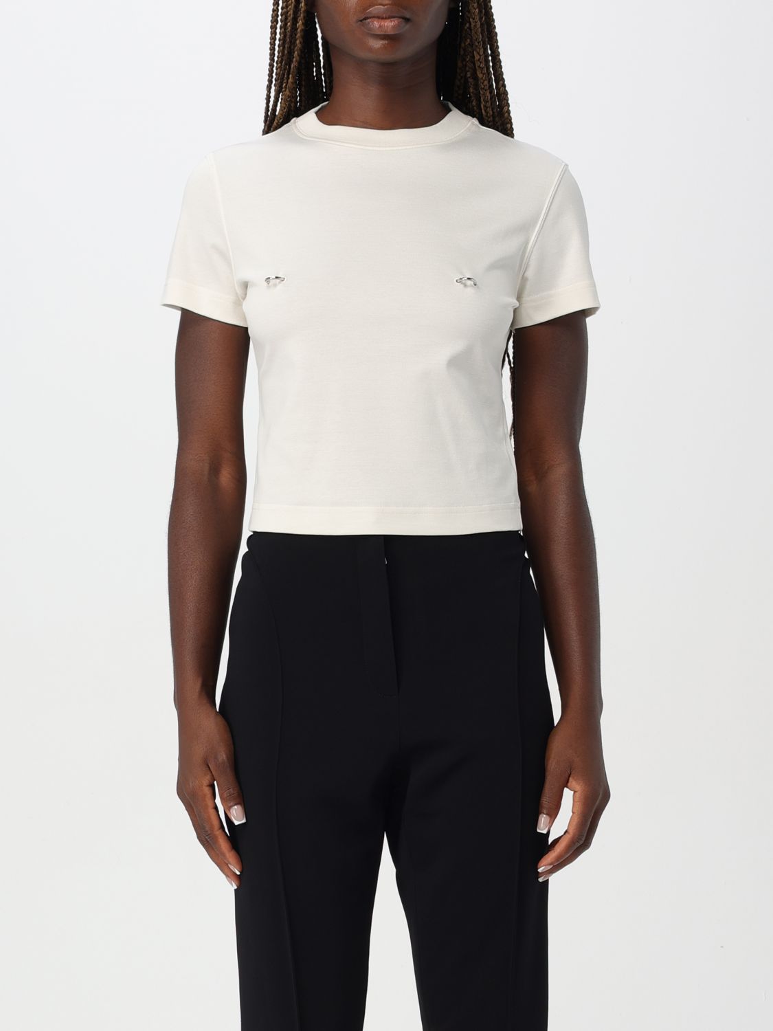 Shop Mugler Top  Woman Color White In Weiss