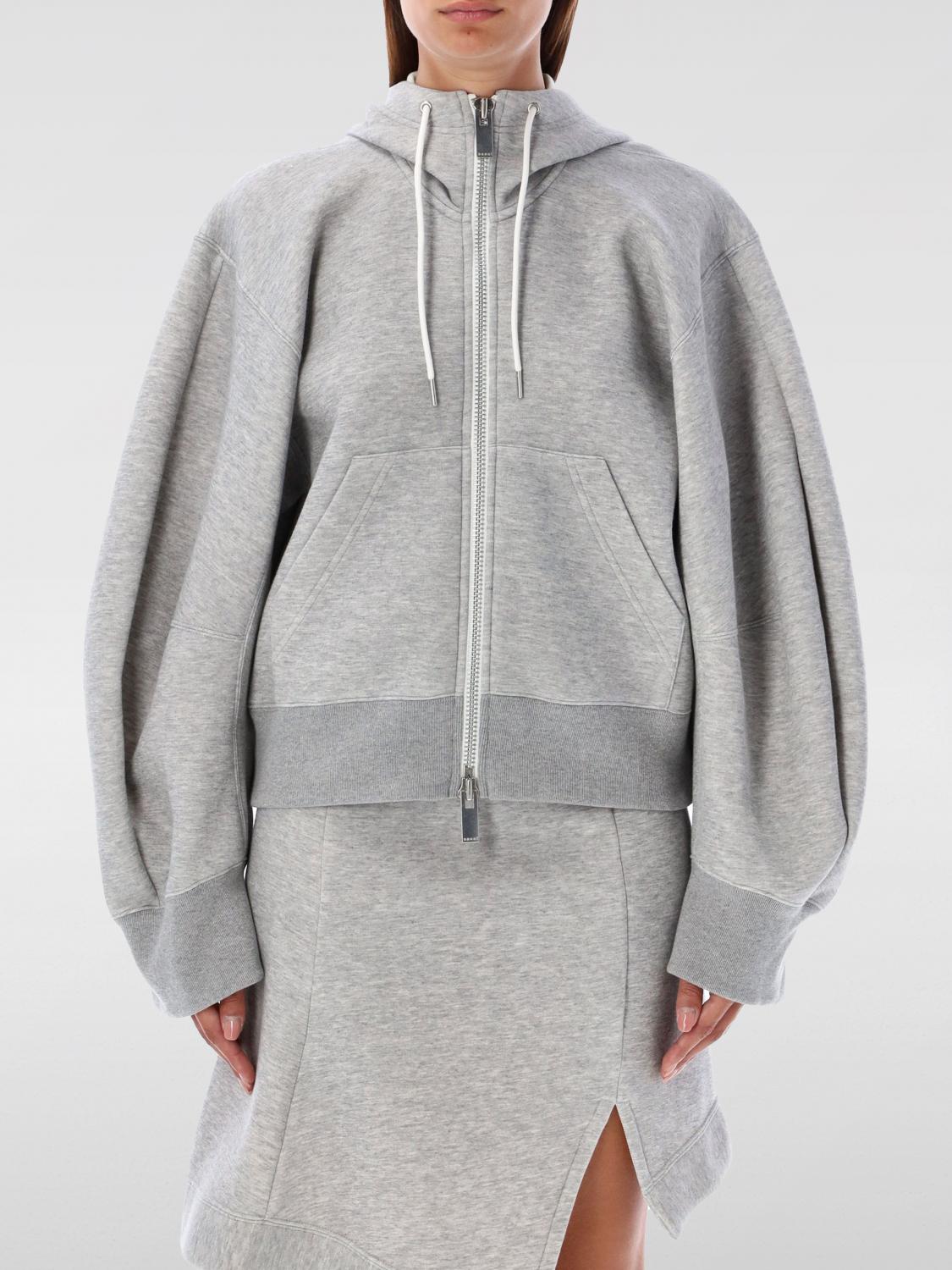 Shop Sacai Sweatshirt  Woman Color Grey In Grau