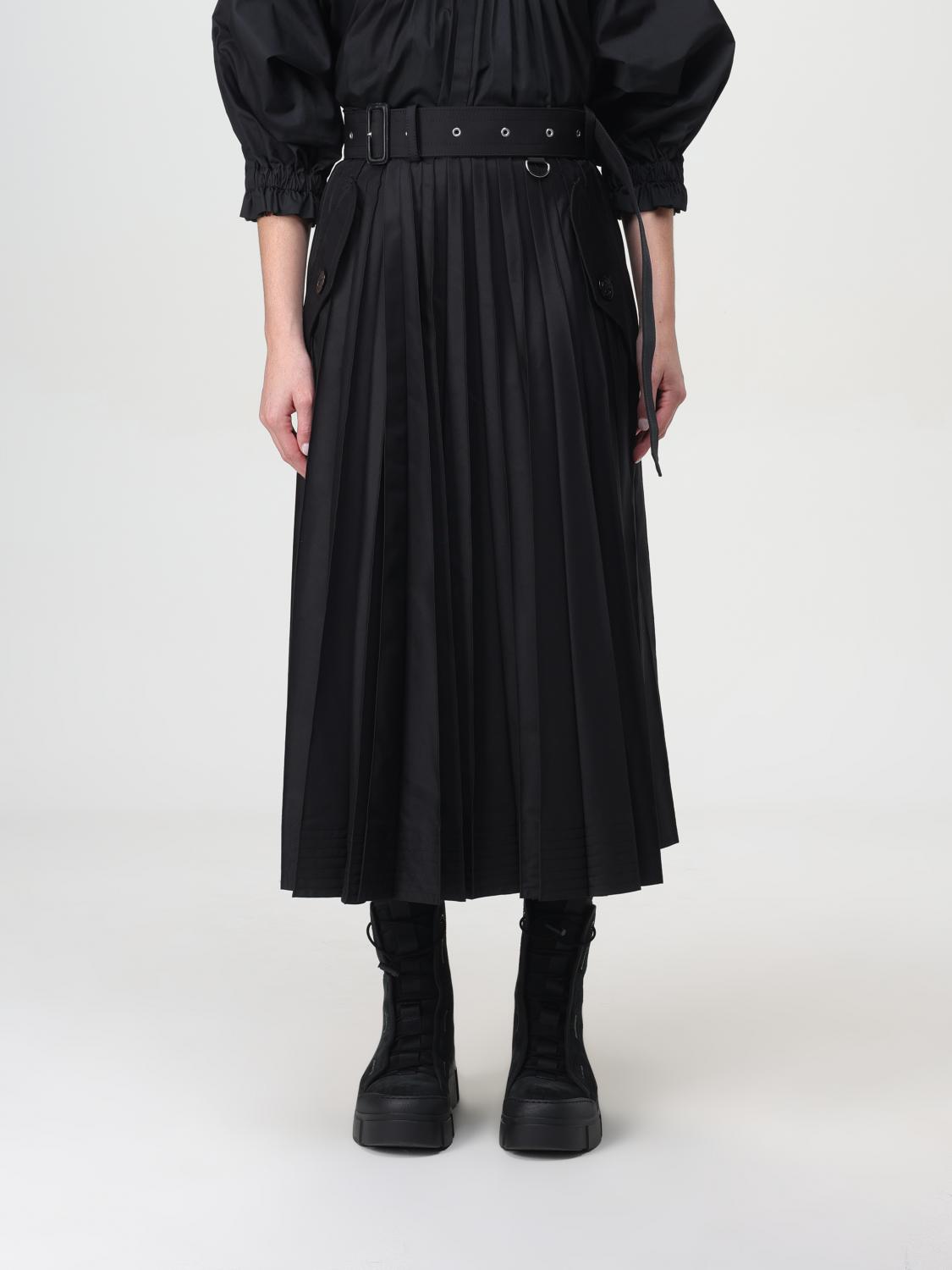 Shop Sacai Skirt  Woman Color Black In Schwarz