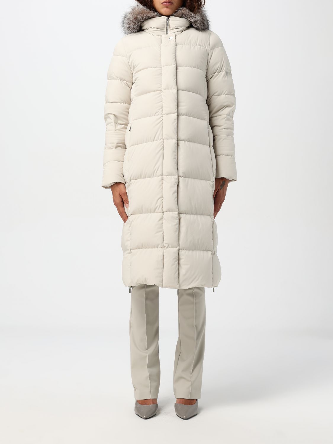 Shop Moorer Coat  Woman Color Ivory