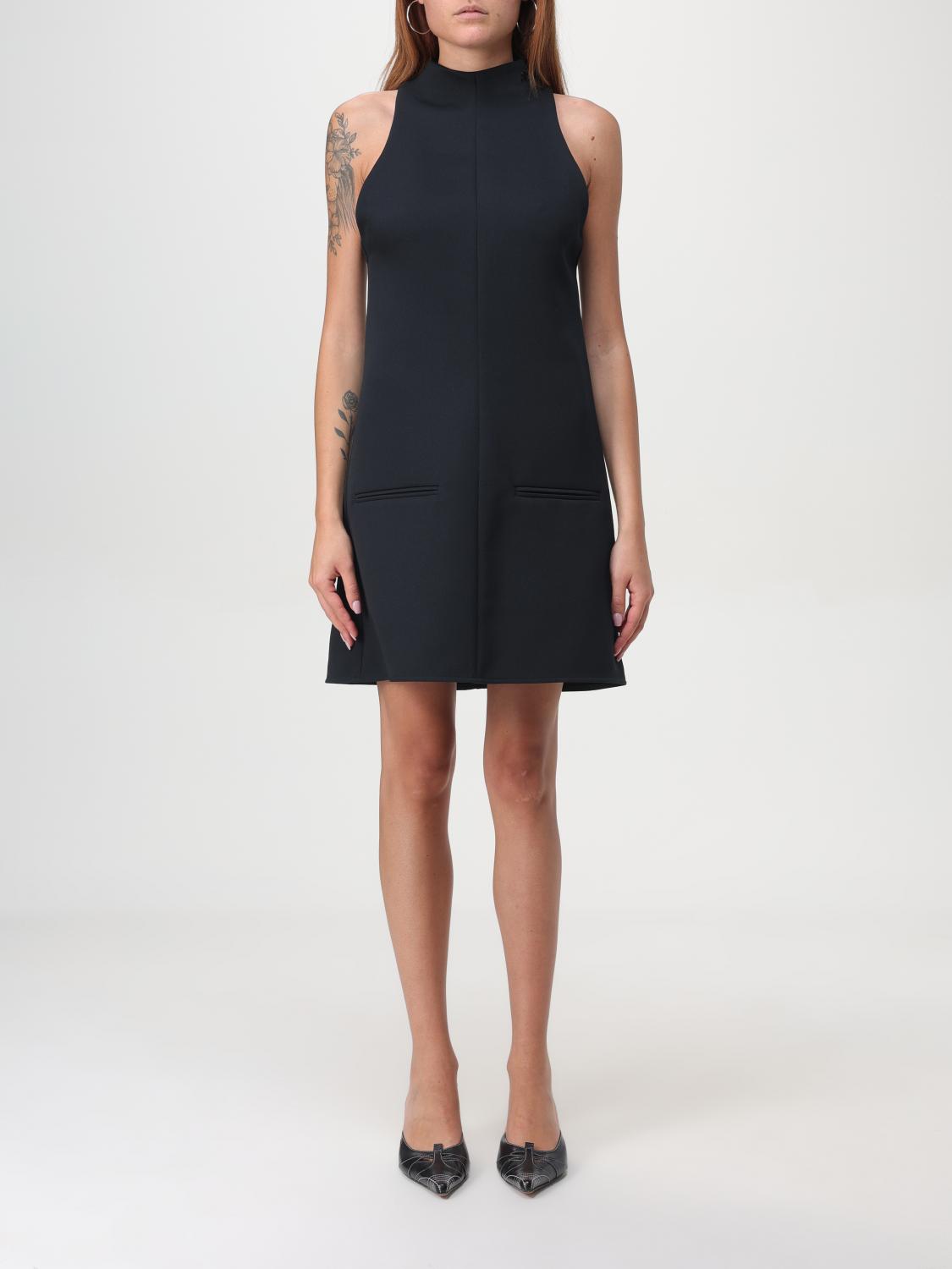 Shop Courrèges Dress  Woman Color Black In Schwarz