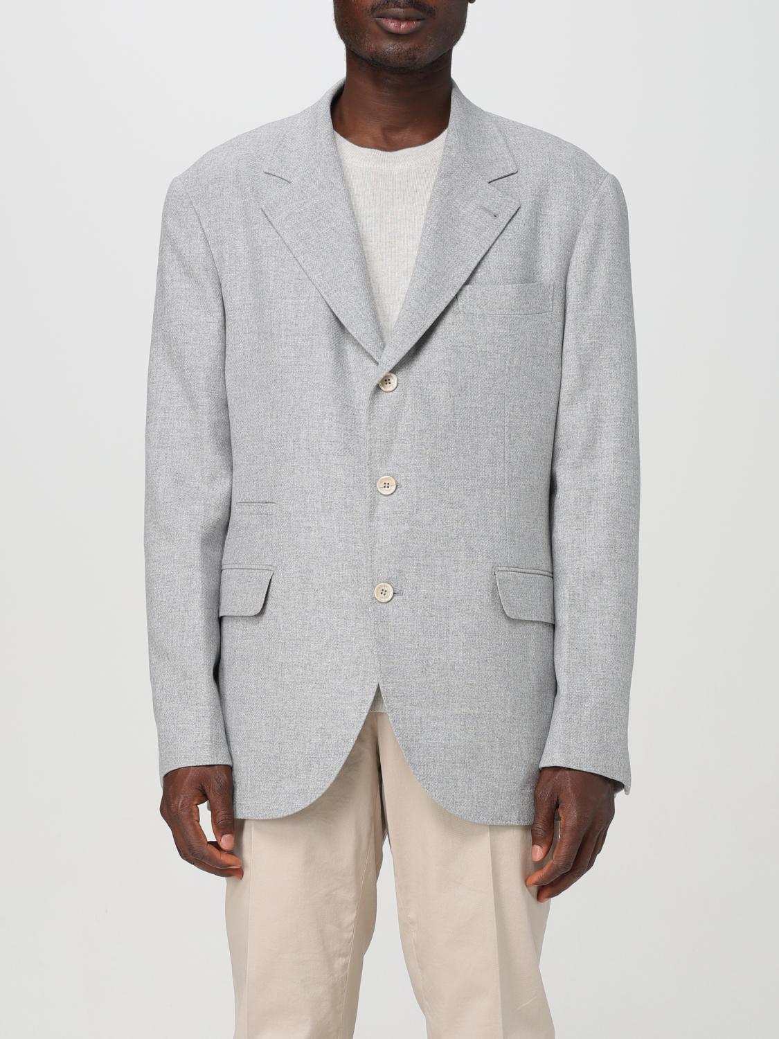 Shop Brunello Cucinelli Blazer  Men Color Grey In Grau