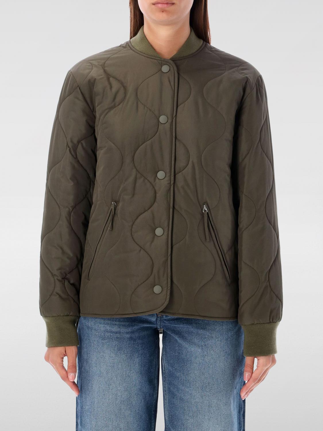 Apc Quilted Wave Pattern Blouson Jacket In Kaki