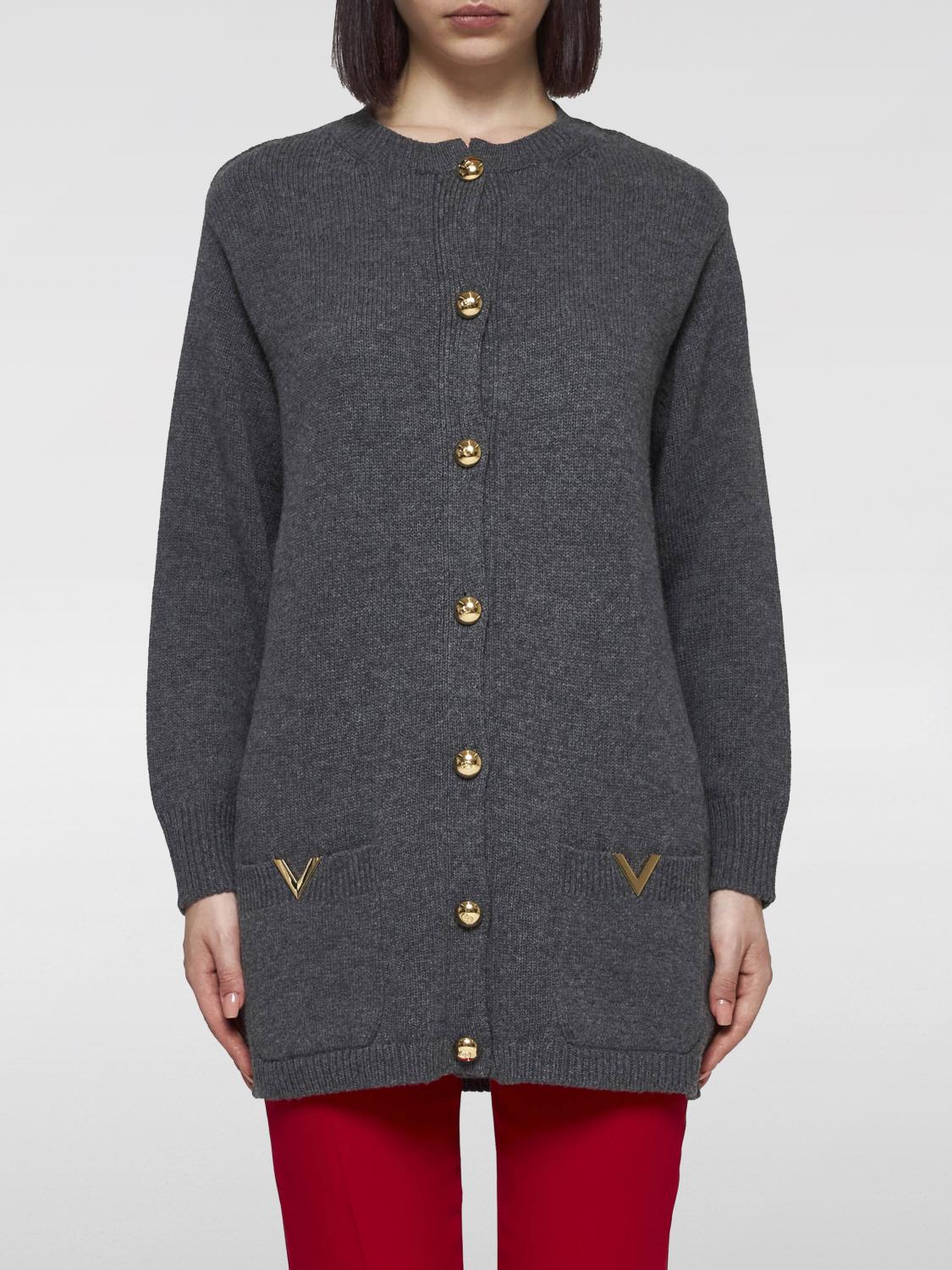 Shop Valentino Cardigan  Woman Color Grey In Grau