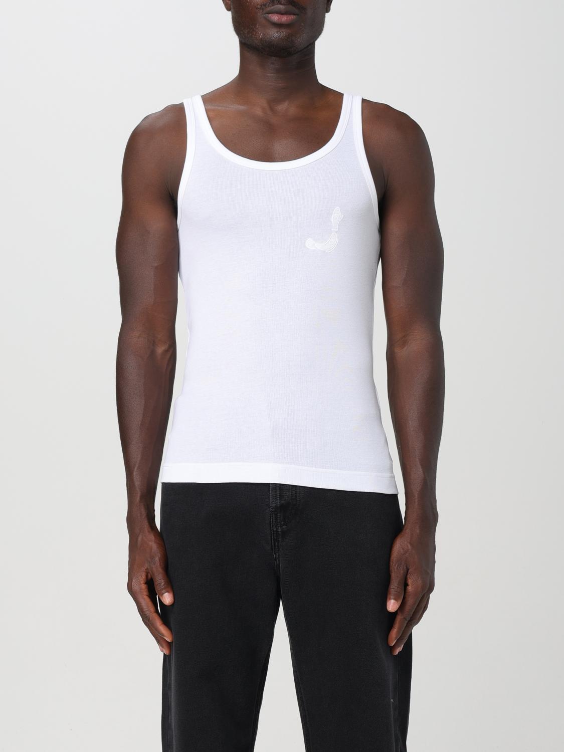 Shop Jacquemus Tank Top  Men Color White In Weiss