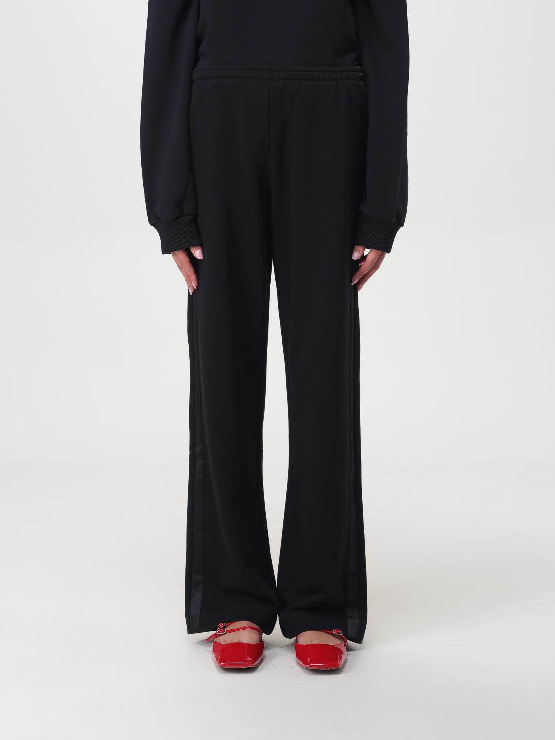 Shop Mm6 Maison Margiela Pants  Woman Color Black In Schwarz