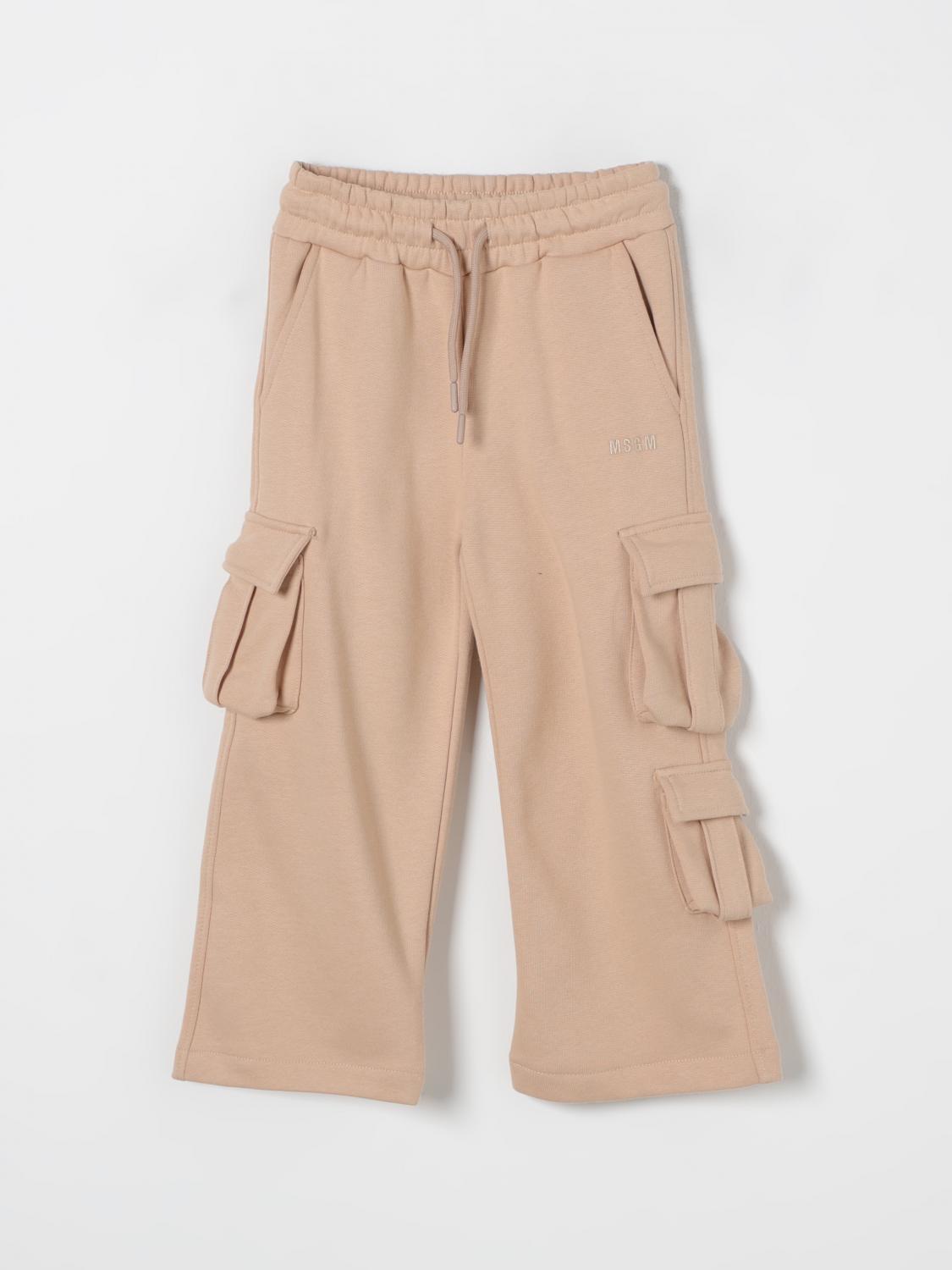 Shop Msgm Pants  Kids Kids Color Beige