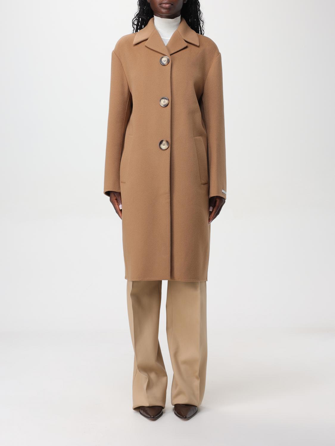 Shop Sportmax Coat  Woman Color Brown In Braun