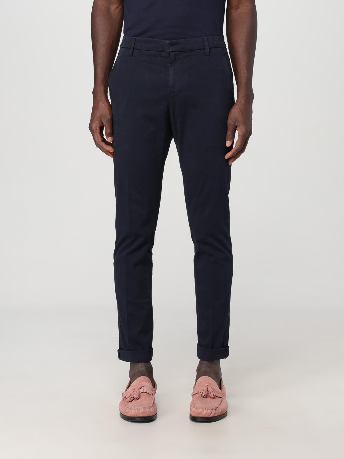 Dondup Trousers With Cuffed Hem And Front Crease In Blau